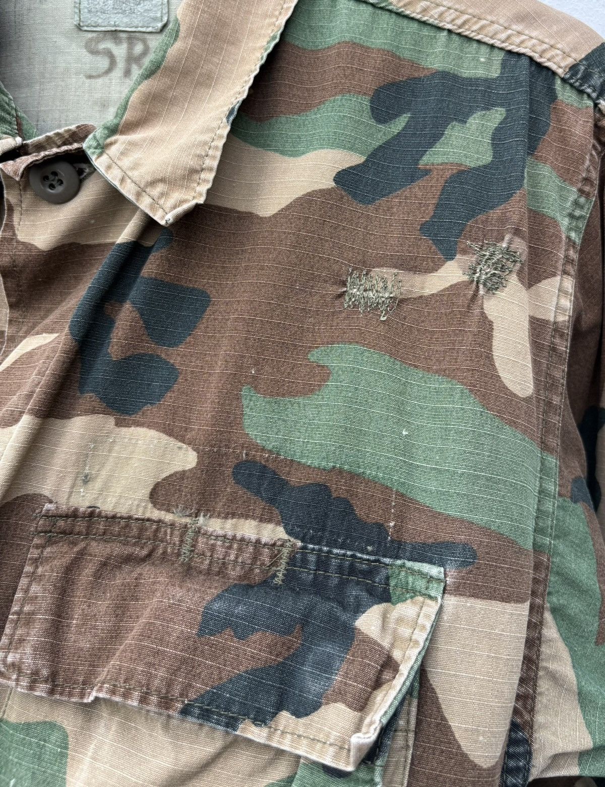 Vintage Vintage 80s US Military Camo Jacket Woodland Cotton Coat Size US S / EU 44-46 / 1 - 10 Thumbnail