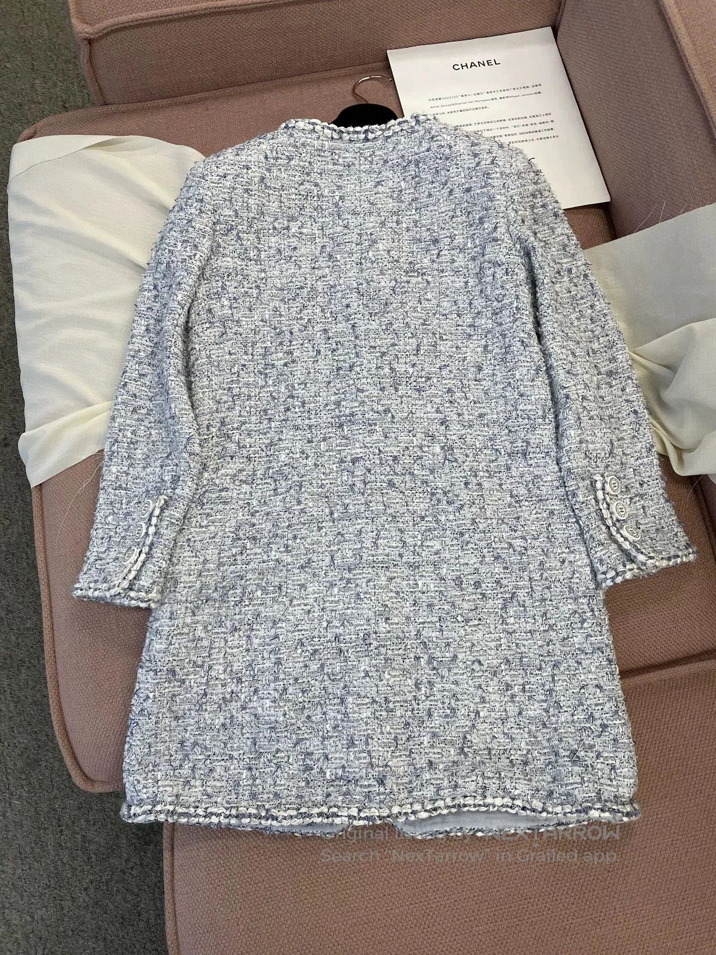 Chanel Chanel Cruise Blue Tweed Long Coat. Size US XS / EU 42 / 0 - 4 Thumbnail
