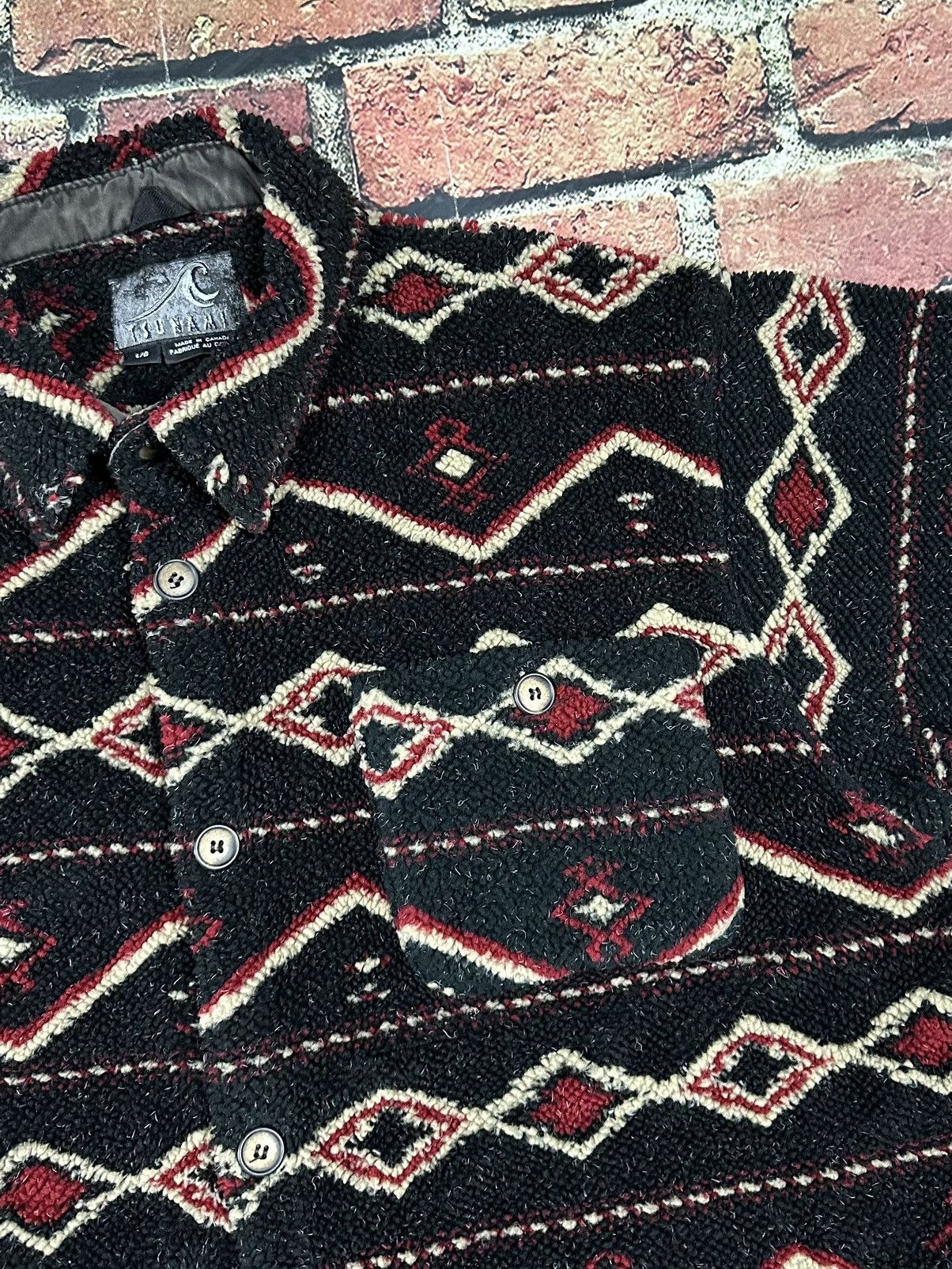 Vintage Tsunami Aztec Fleece Button Up Shirt Shacket Winter Ski Size US L / EU 52-54 / 3 - 7 Thumbnail