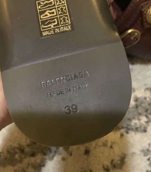 Balenciaga Balenciaga Burgundy Leather Mules Size US 9 / IT 39 - 6 Thumbnail