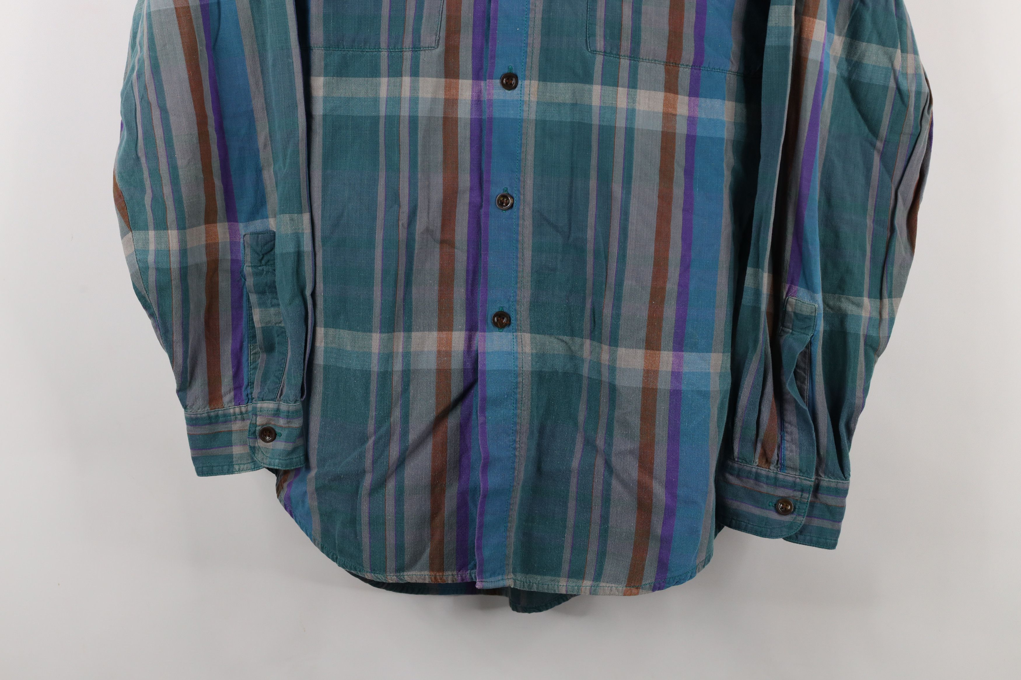 Vintage Vintage 90s Streetwear India Madras Plaid Button Shirt Size US M / EU 48-50 / 2 - 3 Thumbnail