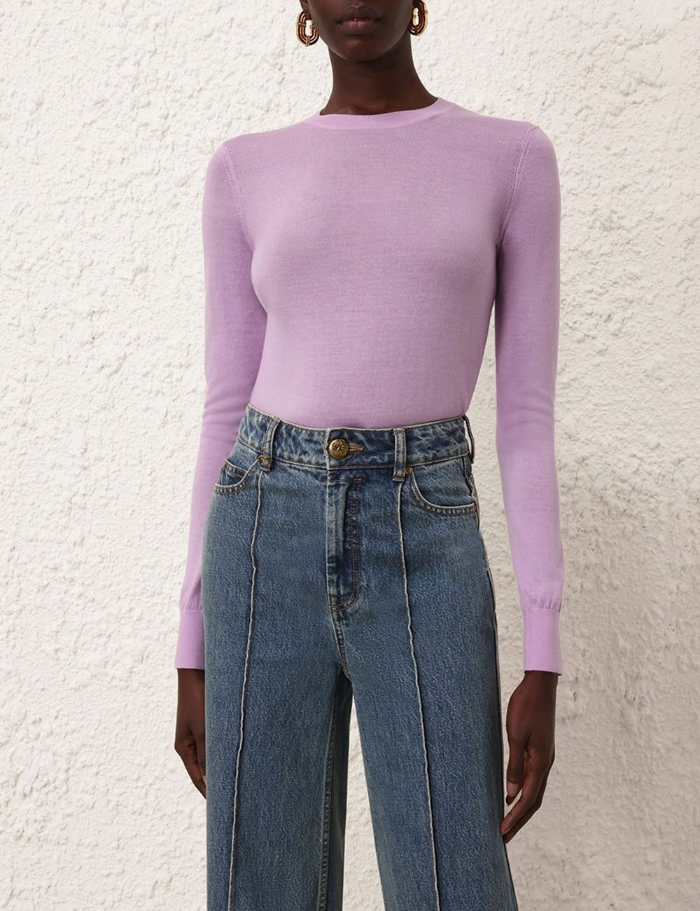 Zimmermann oc11z0825 Classic Crew Neck Sweater in Lilac Size M / US 6-8 / IT 42-44 - 2 Thumbnail