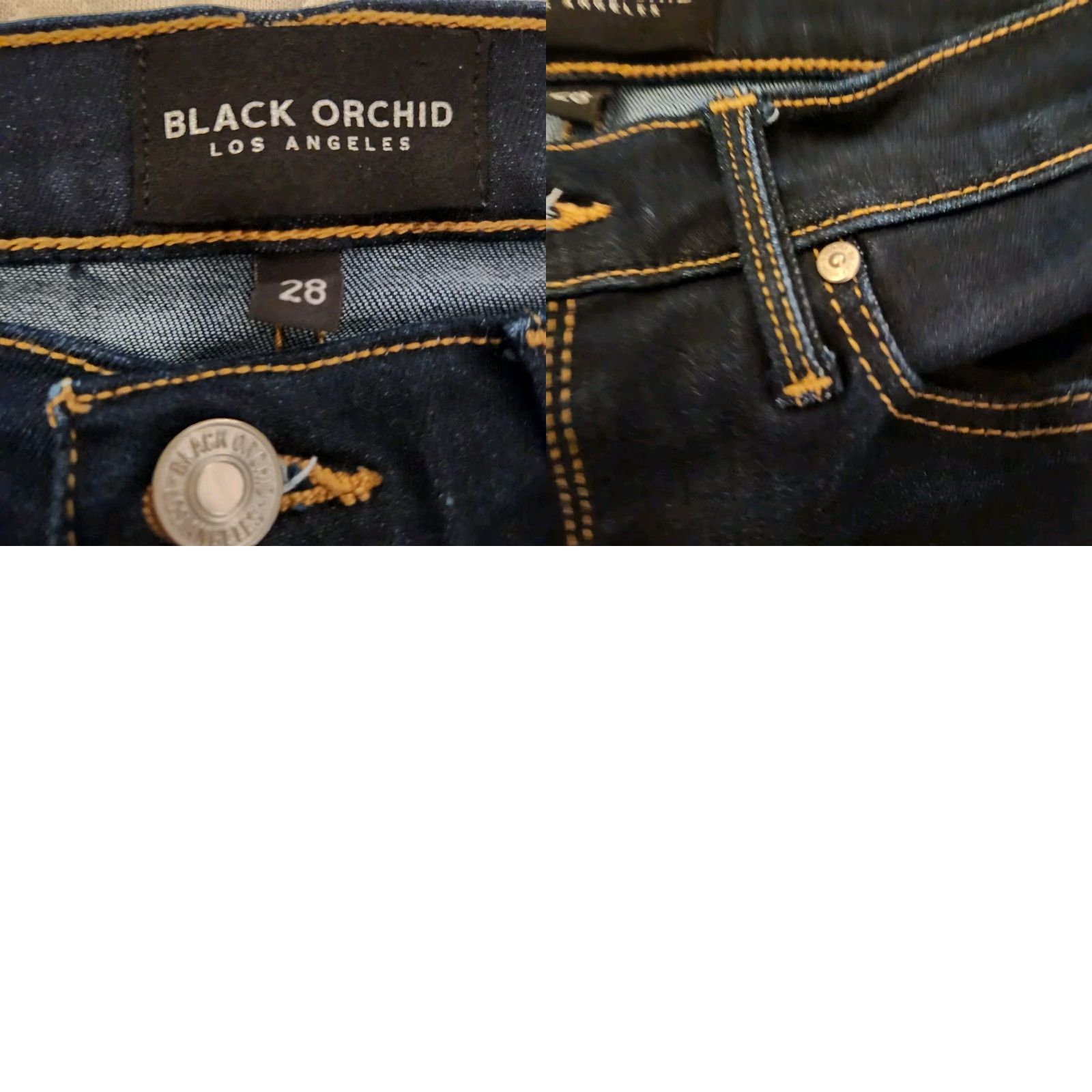 Denime Black Orchid Denim Women Jeans 28W Skinny Dark Wash Ankle Blue 26.75 Inseam Cropped Womens Size 28" / US 6 / IT 42 - 8 Thumbnail