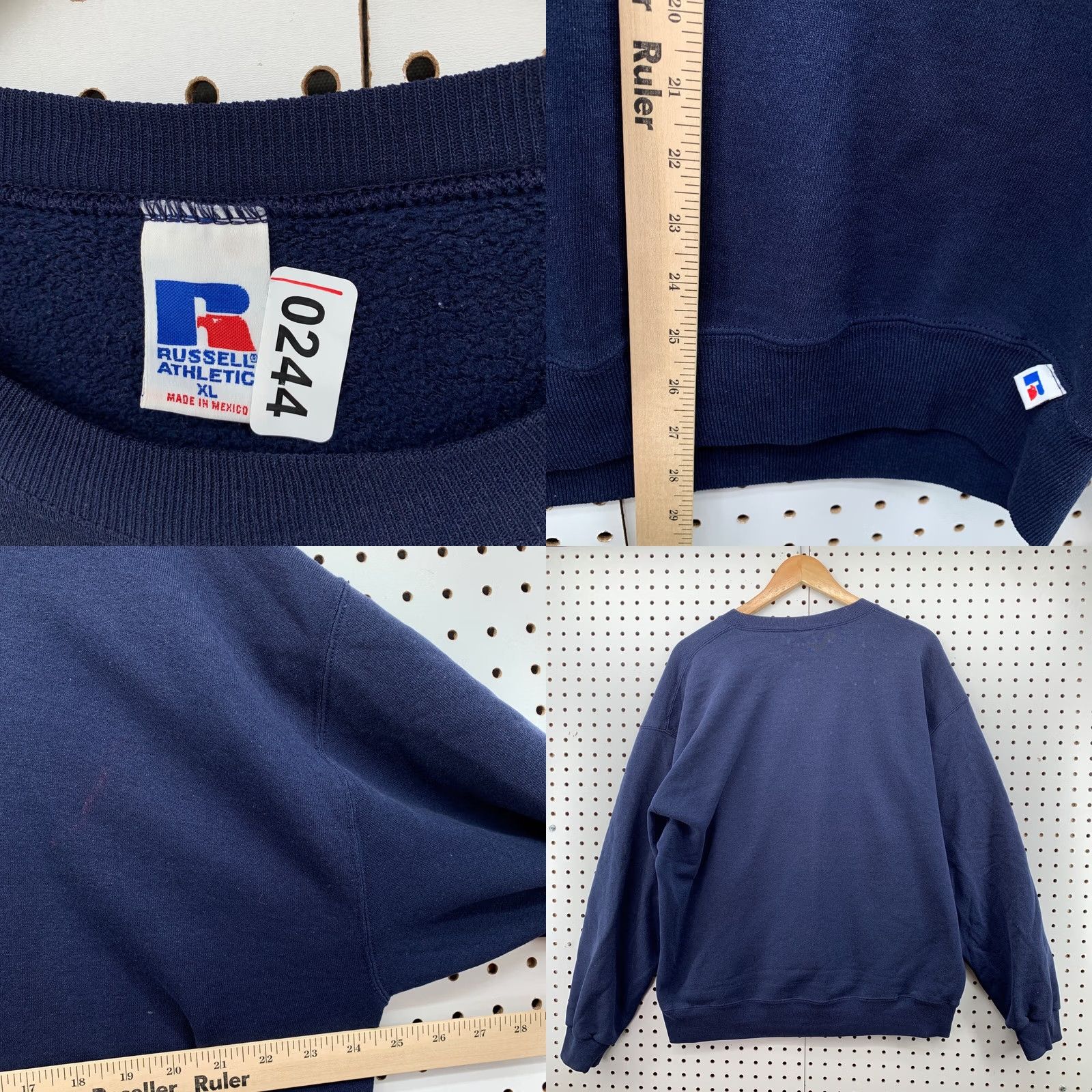 Russell Athletic VINTAGE Russell Athletic Sweatshirt Crewneck XL Navy Blue Mens 90s Distress Cotton Crew Neck Sweatshirt Size US XL / EU 56 / 4 - 9 Thumbnail