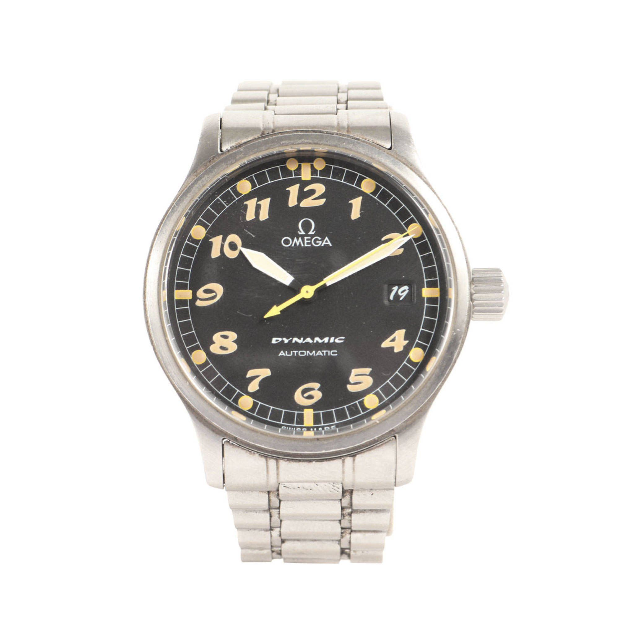 Omega OMEGA 90s Dynamic 3 Date Automatic Watch Silver Black Dial Size ONE SIZE - 1 Thumbnail