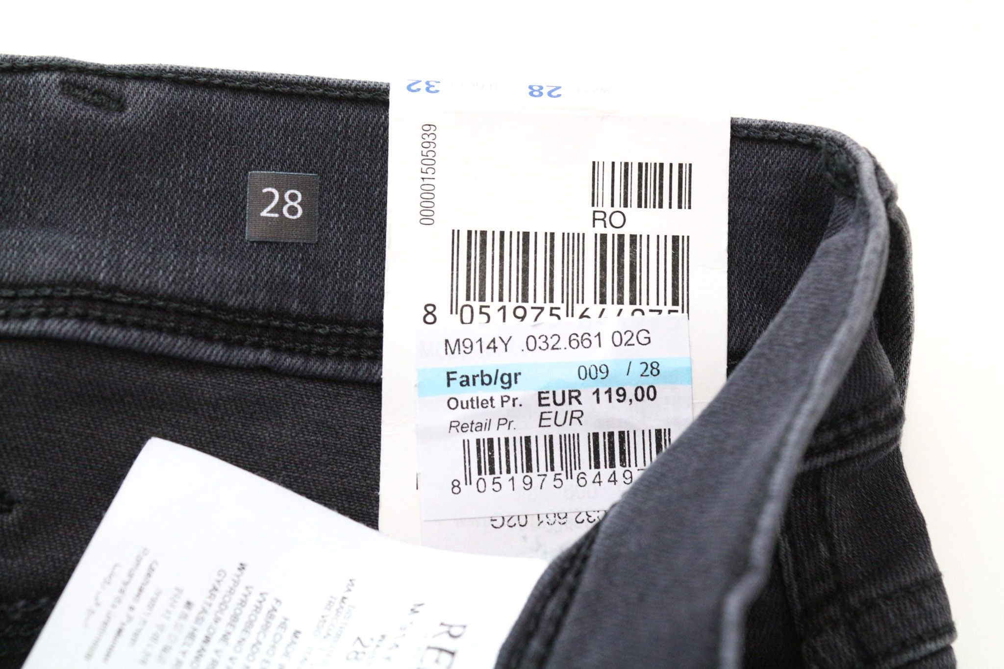 Replay ANBASS W28/L32 Slim Grey Blue Stretch Jeans 74058 Size US 28 / EU 44 - 5 Thumbnail
