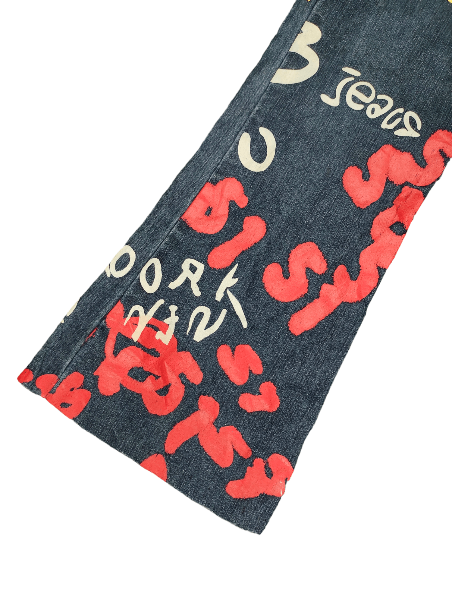 Hysteric Glamour Flare Jeans Neeso Fullprint Bootcut Y2k Goa Jpg Hysterics Size US 32 / EU 48 - 9 Thumbnail