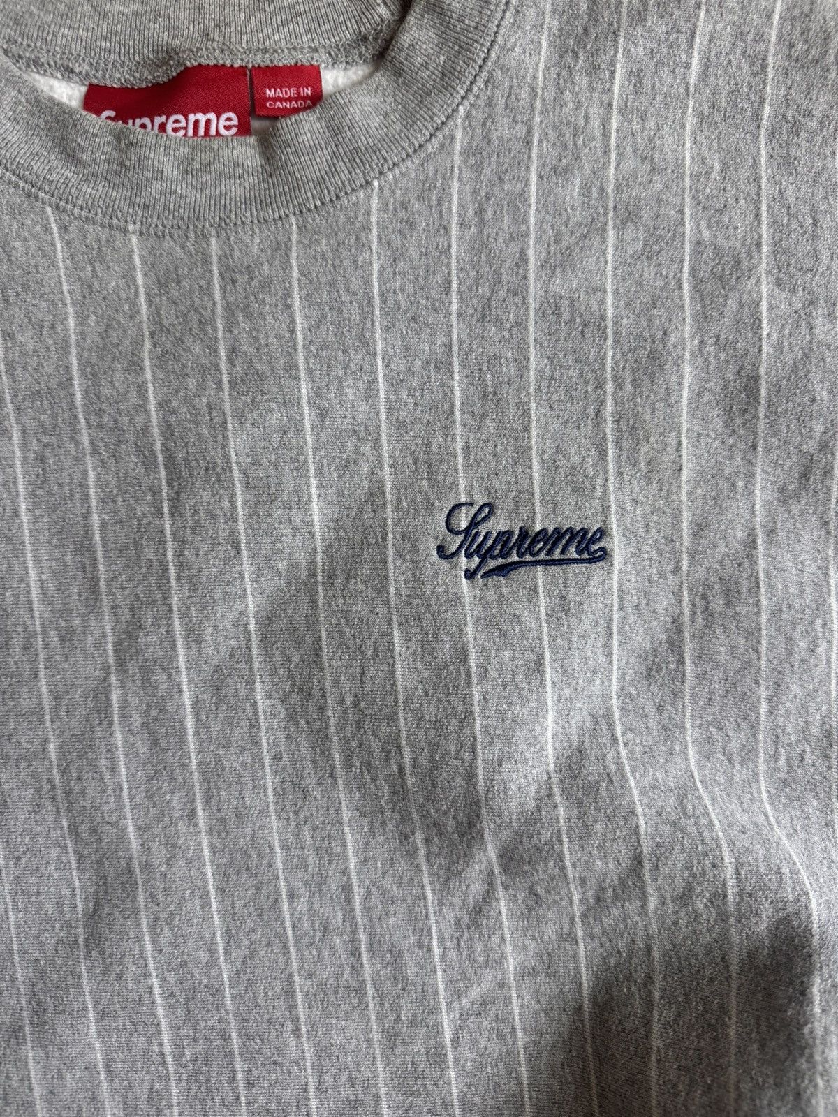 Supreme Supreme Pinstripe Crewneck Size US M / EU 48-50 / 2 - 5 Thumbnail