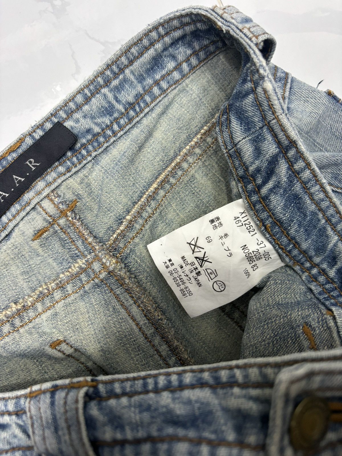 If Six Was Nine × Y's × Yohji Yamamoto 🔥AAR BONDAGE FLARE DISTRESSED DENIM BAGGY JEANS CUSTOM MADE Size US 29 - 11 Thumbnail