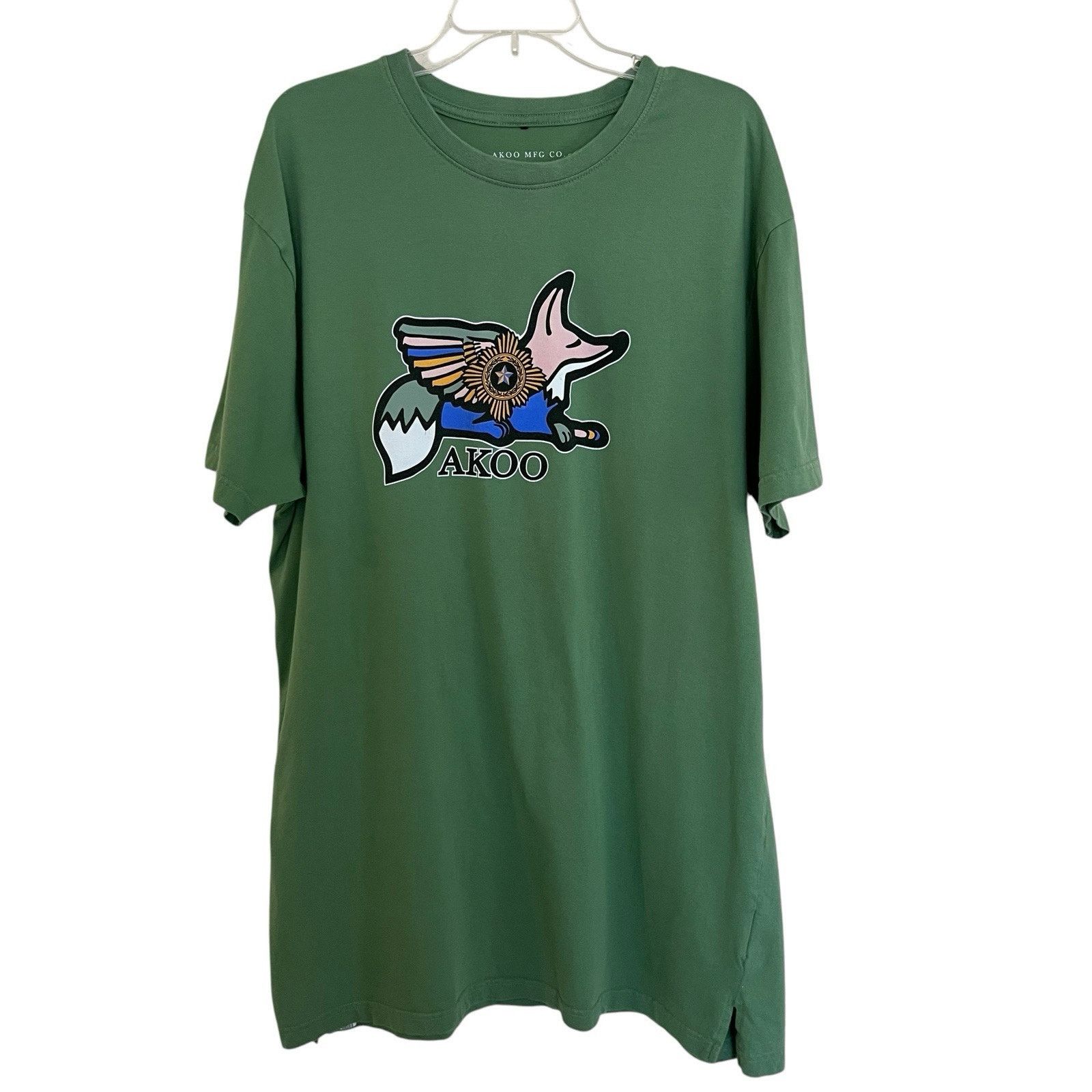 AKOO AKOO | Green Star Wing Fox Short Sleeve Shirt Men’s XXL Size US XXL / EU 58 / 5 - 2 Thumbnail