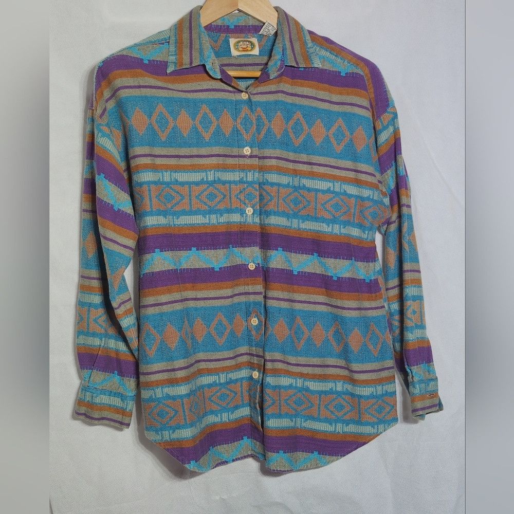 Other Vintage CM Company Sz M Aztec Southwest Woven Pattern Shirt Size M / US 6-8 / IT 42-44 - 1 Thumbnail