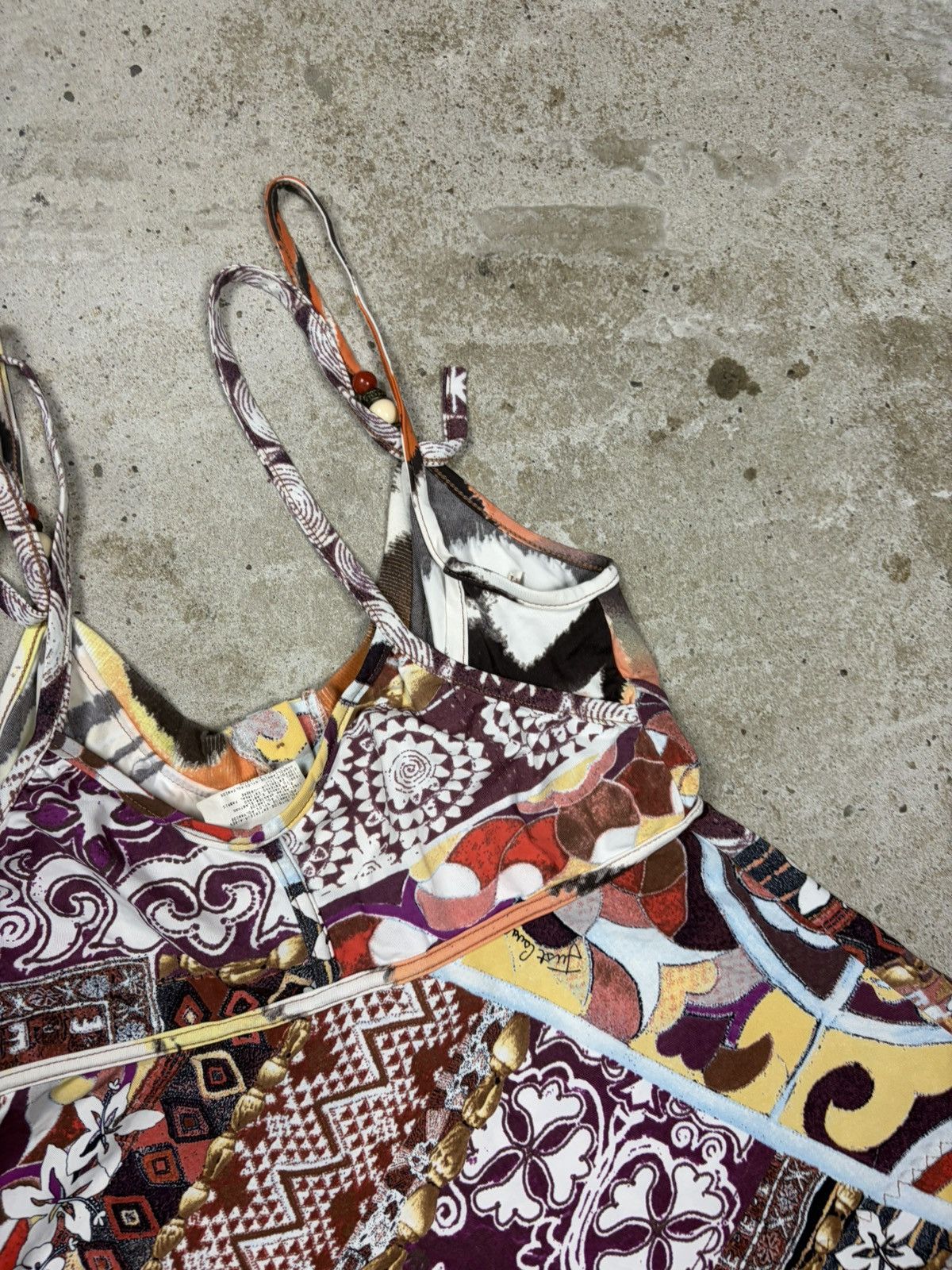 Just Cavalli 2000s Just Cavalli Beaded Double Strap Top Patchwork Corset Size XS / US 0-2 / IT 36-38 - 14 Thumbnail