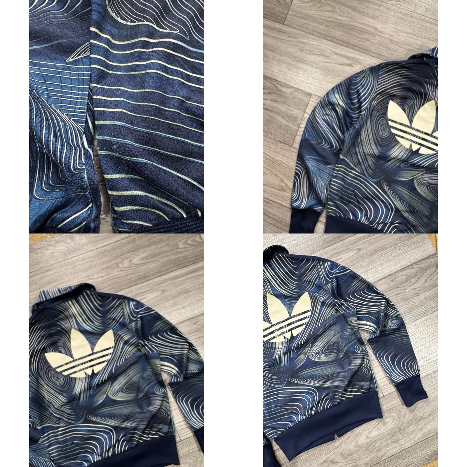 Adidas Adidas Originals Track Jacket Womens XS Multicolor Blue Fire Bird Geology Pattern Shirt Size XS / US 0-2 / IT 36-38 - 9 Thumbnail