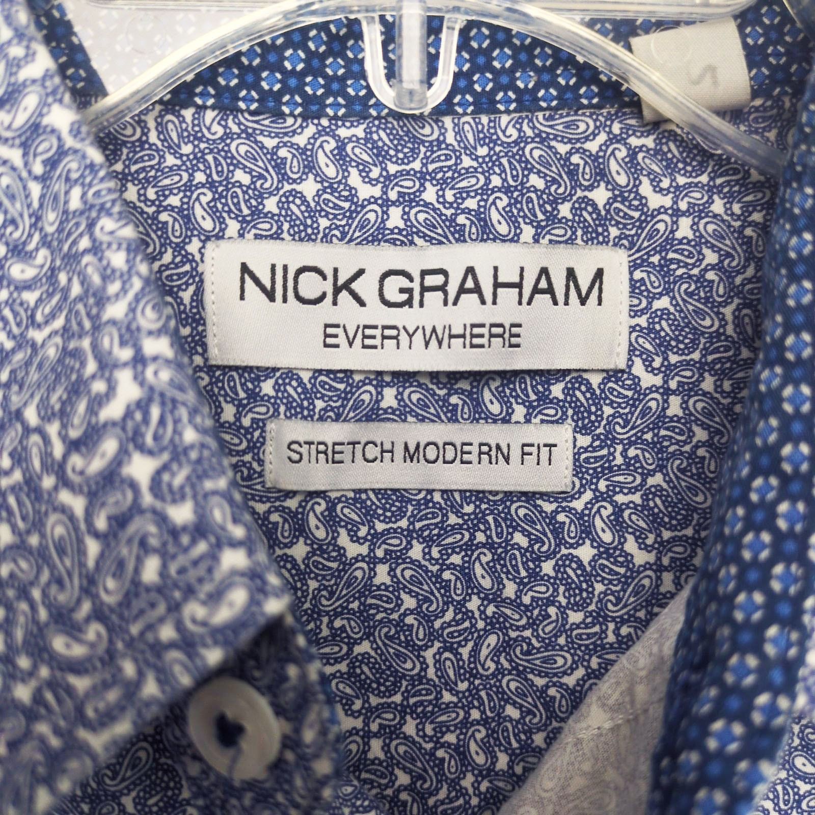 Other Nick Graham Everywhere Men's M Blue Paisley Button-Up Shirt Size US M / EU 48-50 / 2 - 4 Thumbnail