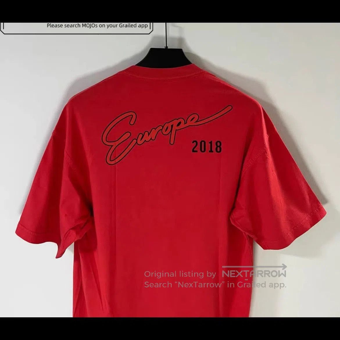 Balenciaga Balenciaga Red Europe 2018 Oversized logo tee. Size US XS / EU 42 / 0 - 4 Thumbnail