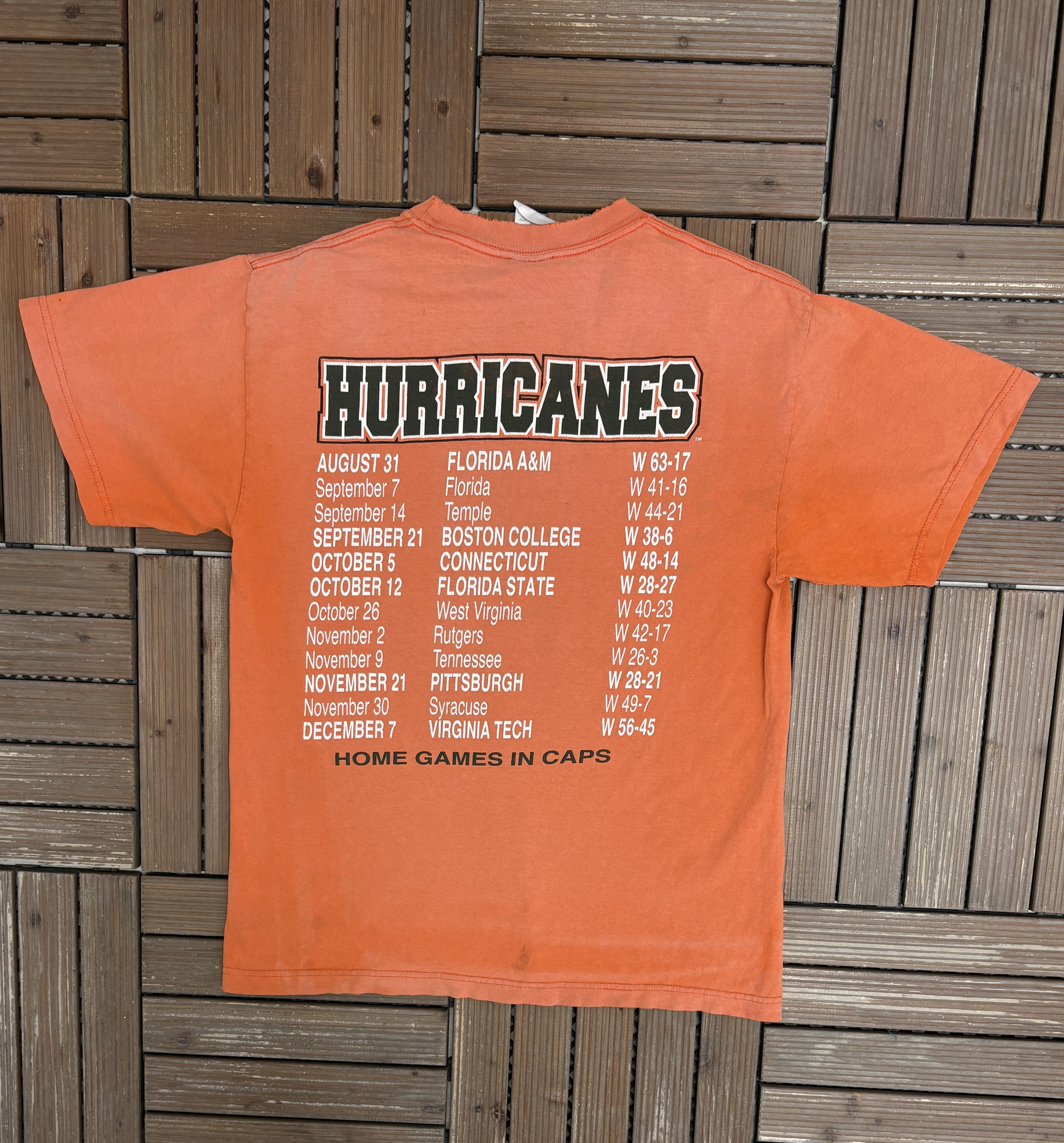Vintage Miami Hurricanes Fiesta Bowl 2003 Vintage Orange T-Shirt Tee Size US L / EU 52-54 / 3 - 4 Thumbnail