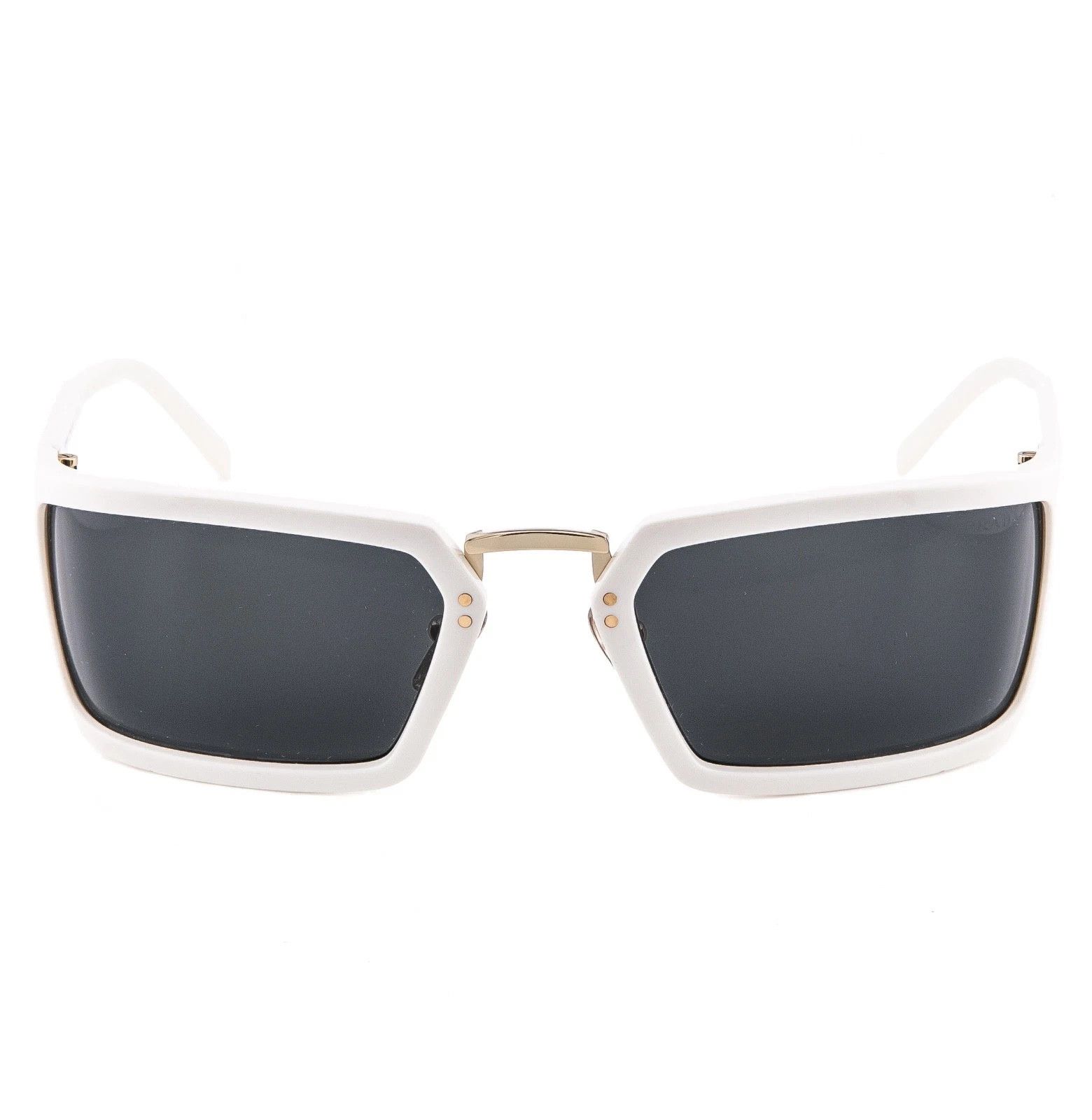Prada PRADA A11 PRA11S White Gold Logo Wrap Mask Sunglass A11S Size ONE SIZE - 3 Thumbnail