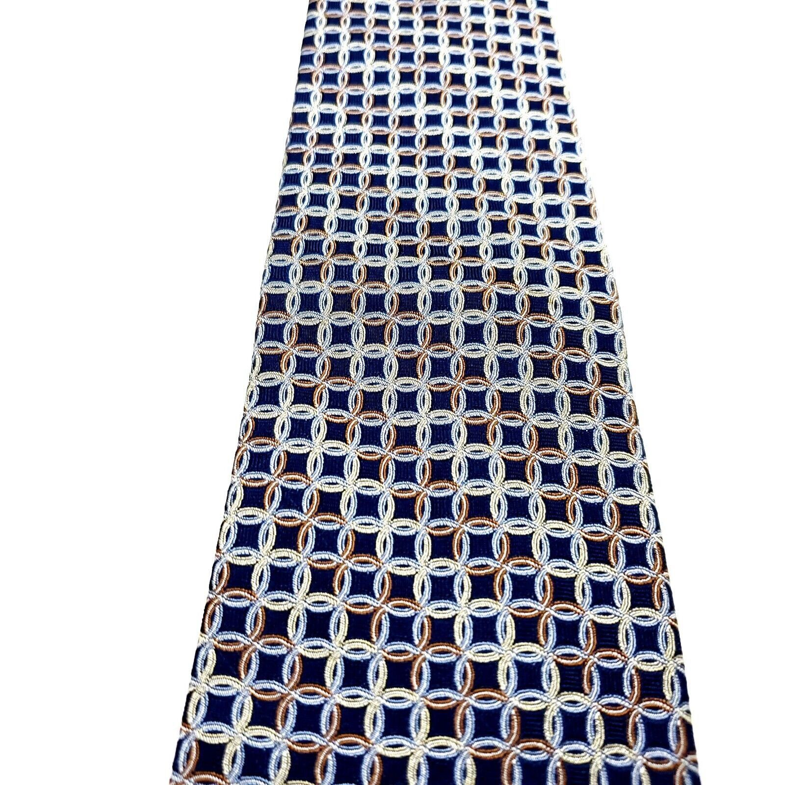 Vintage Forsyth Silk Tie Blue Woven Geometric Size ONE SIZE - 2 Thumbnail