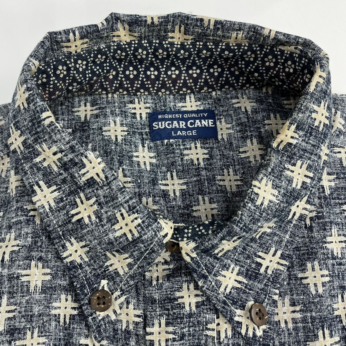 Sugar Cane Vintage Sugar Cane Pattern Indigo Backwards Button Up Shirt Size US L / EU 52-54 / 3 - 4 Thumbnail