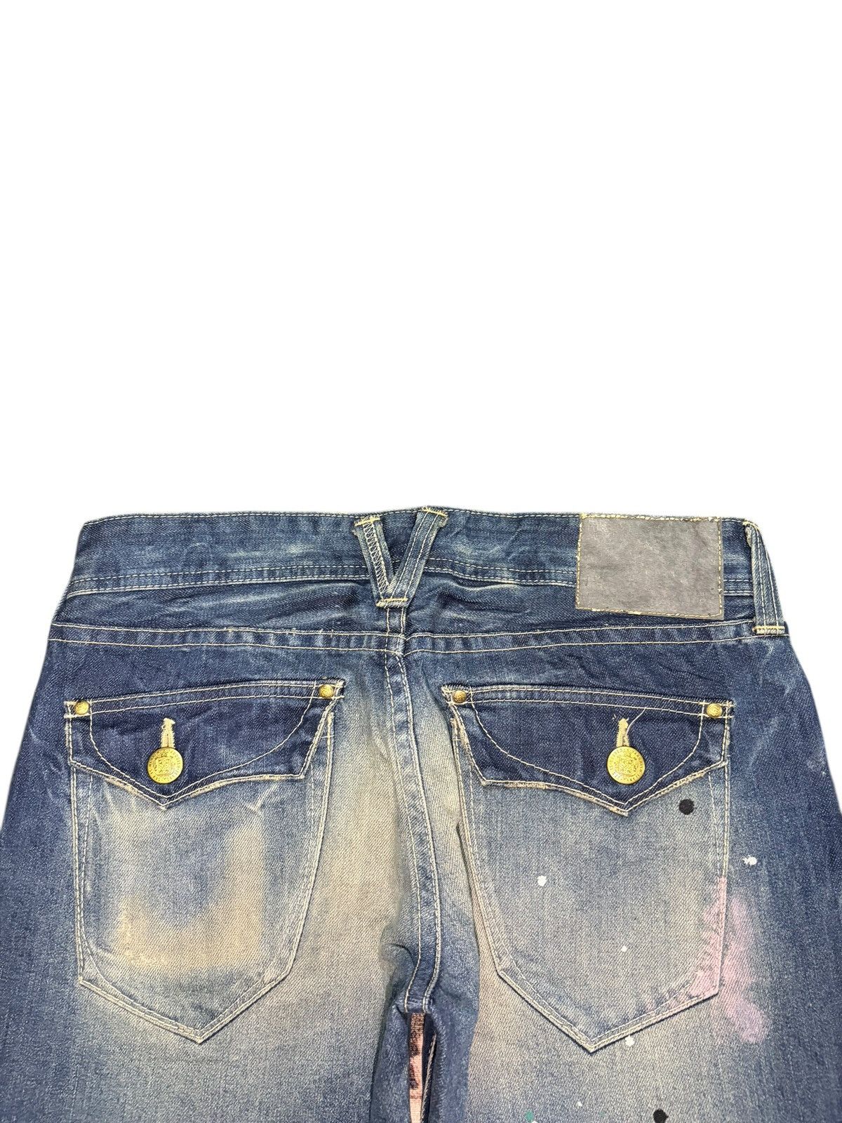 Vanquish Vintage Vanquish Rusty Wash Painted Distress Flare Jeans Size 31" - 4 Thumbnail