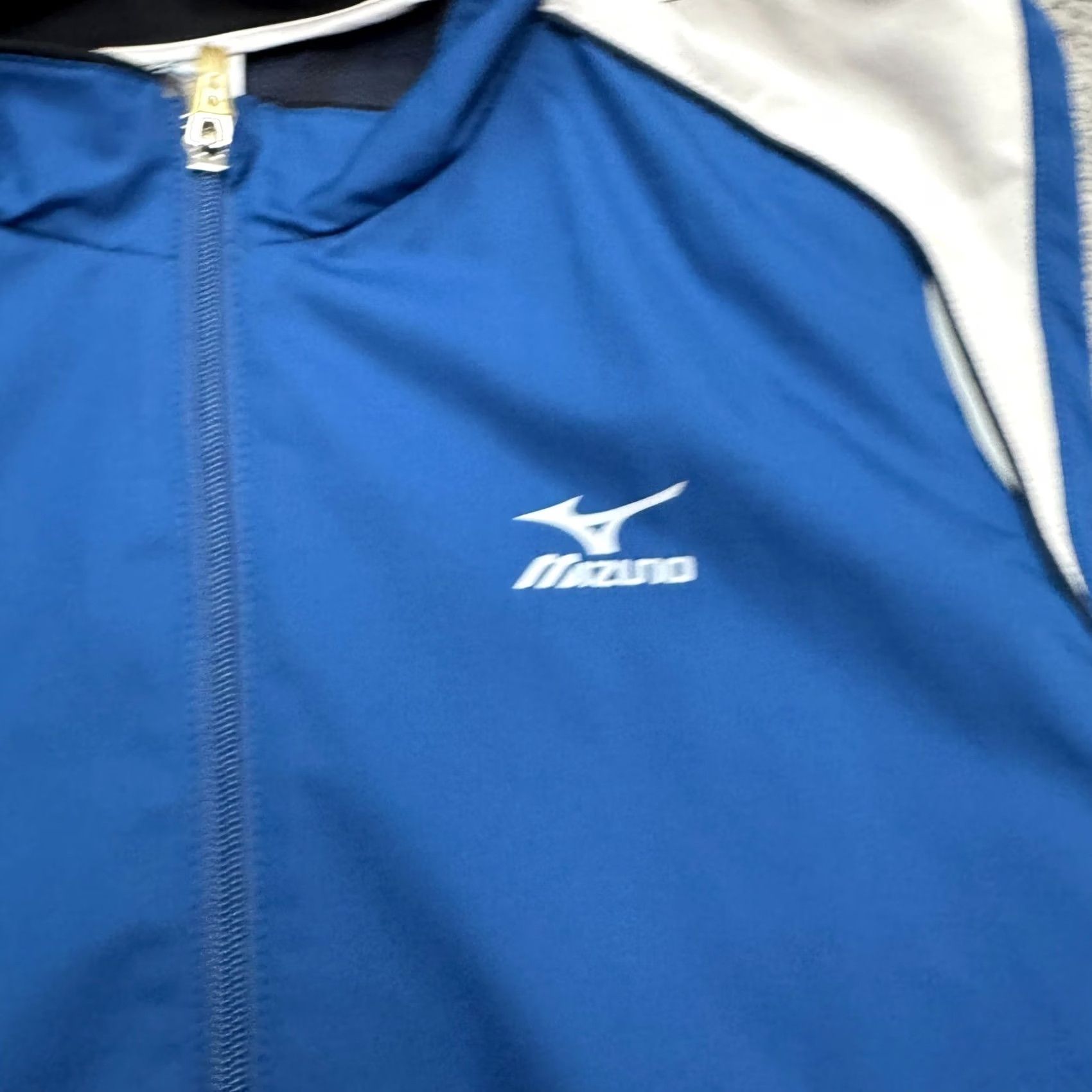 Mizuno Mizuno Lightweight Running Vest Jacket Men XL Blue White Hooded Breathable No Sleeves Pockets All Seasons Size US XL / EU 56 / 4 - 3 Thumbnail