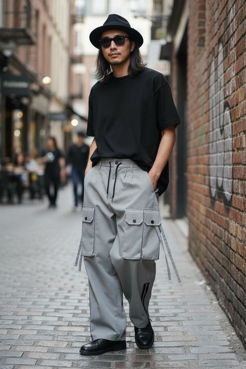 Japanese Brand RARE🔥Casper John Baggy Wide Bondage Cargo Pants Yohji Style Size US 30 / EU 46 - 2 Thumbnail