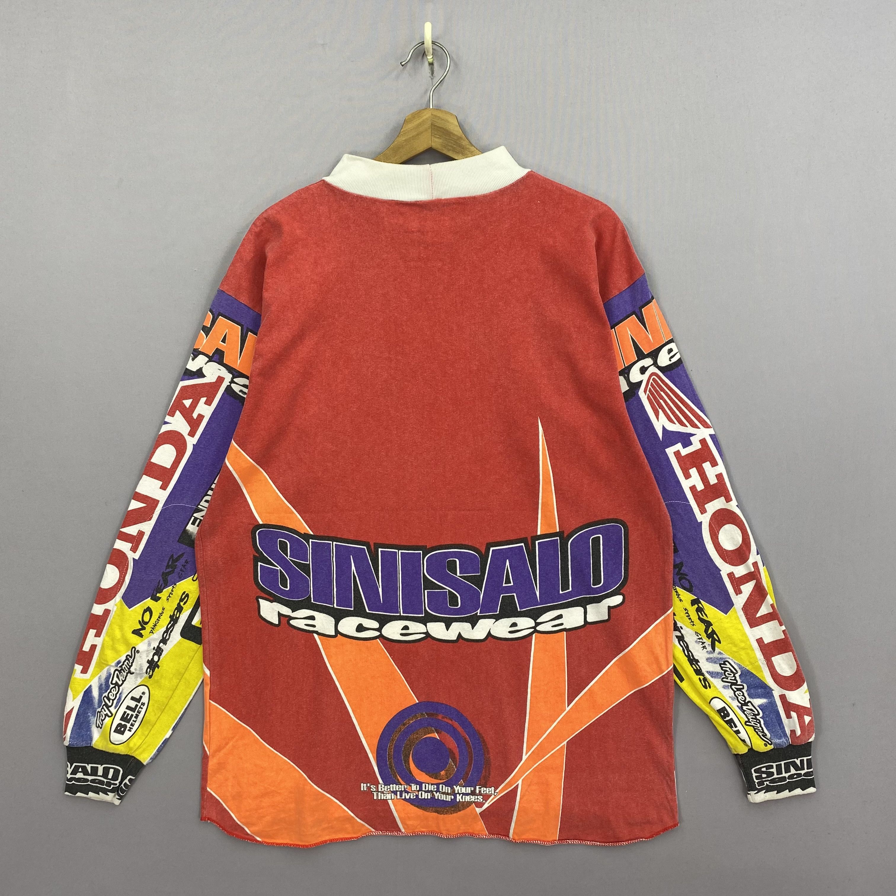 Honda Vintage 90s Honda T-Shirt Sinisalo Racewear Sportswear Tee Size US L / EU 52-54 / 3 - 2 Thumbnail