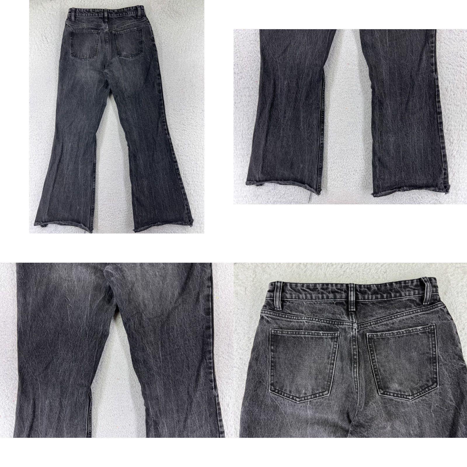 Zara Zara Jeans Womens 6 Black Denim Flared 28x28 Cotton High Rise 5-Pocket Hardware Button Zipper Regular Type: Jeans Mens Womens Girls Size 28" / US 6 / IT 42 - 9 Thumbnail