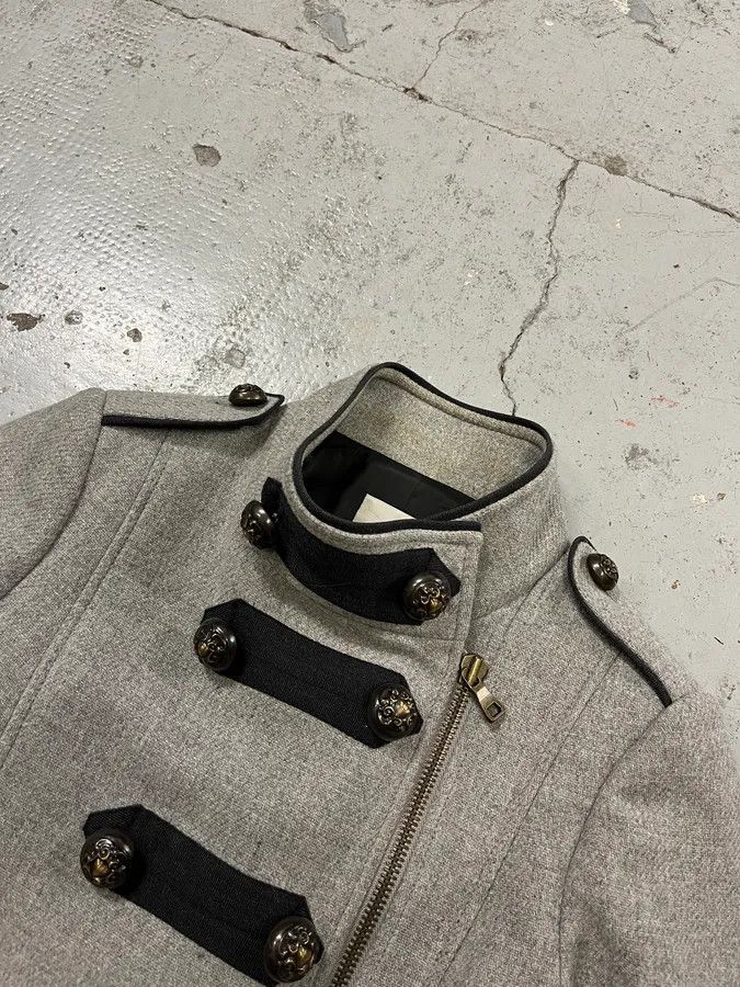 Moschino Moschino Officer Double-Breasted Grey Wool Jacket Size S / US 4 / IT 40 - 5 Thumbnail