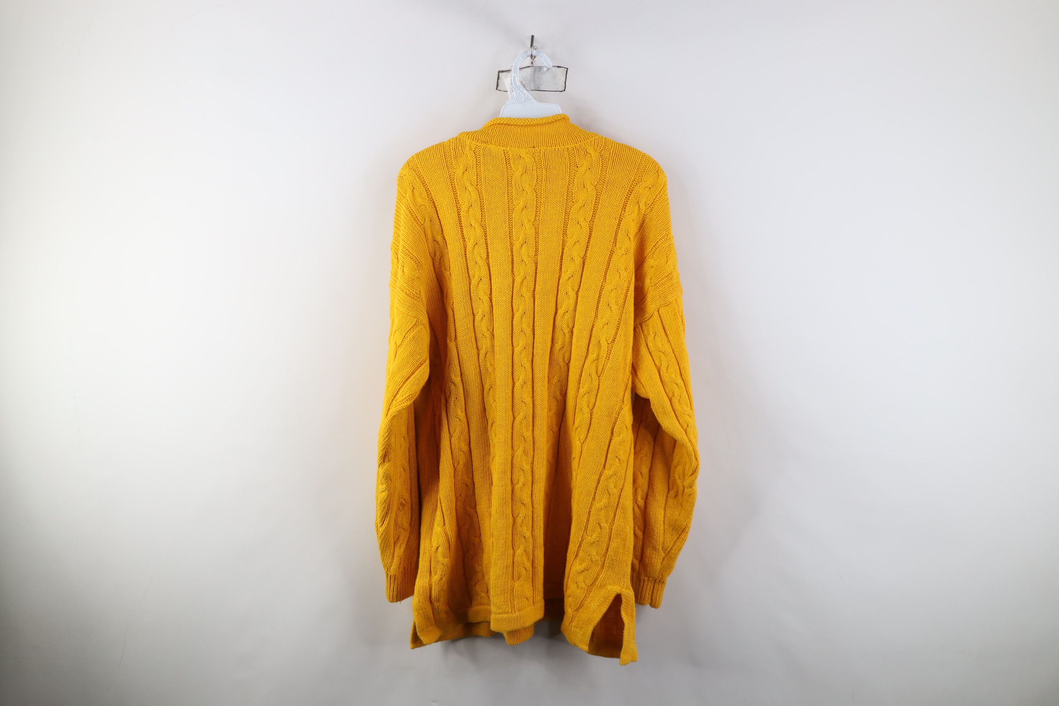 Vintage Vintage 90s Streetwear Chunky Cable Knit Sweater Yellow Size M / US 6-8 / IT 42-44 - 10 Thumbnail