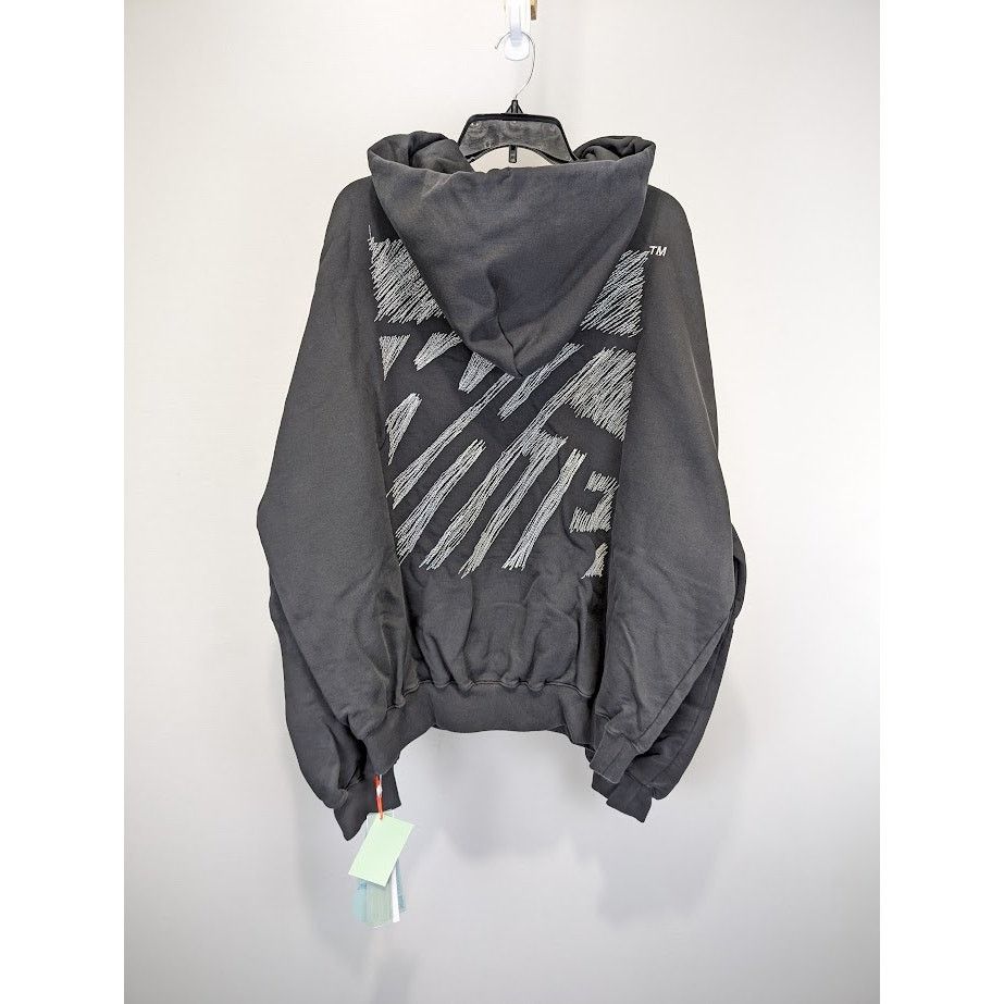Off-White o1rshd1 Scribble Diag Boxy Hoodie in Black / White Size US XXL / EU 58 / 5 - 8 Thumbnail