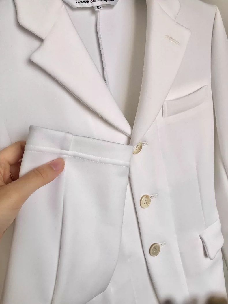 Comme des Garcons Comme Des Garcons Milky white pleated deconstructed suit Size XS / US 0-2 / IT 36-38 - 4 Thumbnail