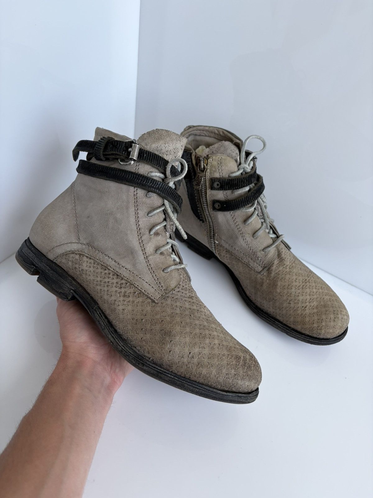 A.S.98 A.S. 98 Airstep Distressed Biker Guidi Buckle Ankle Boots Size US 8 / EU 41 - 1 Thumbnail