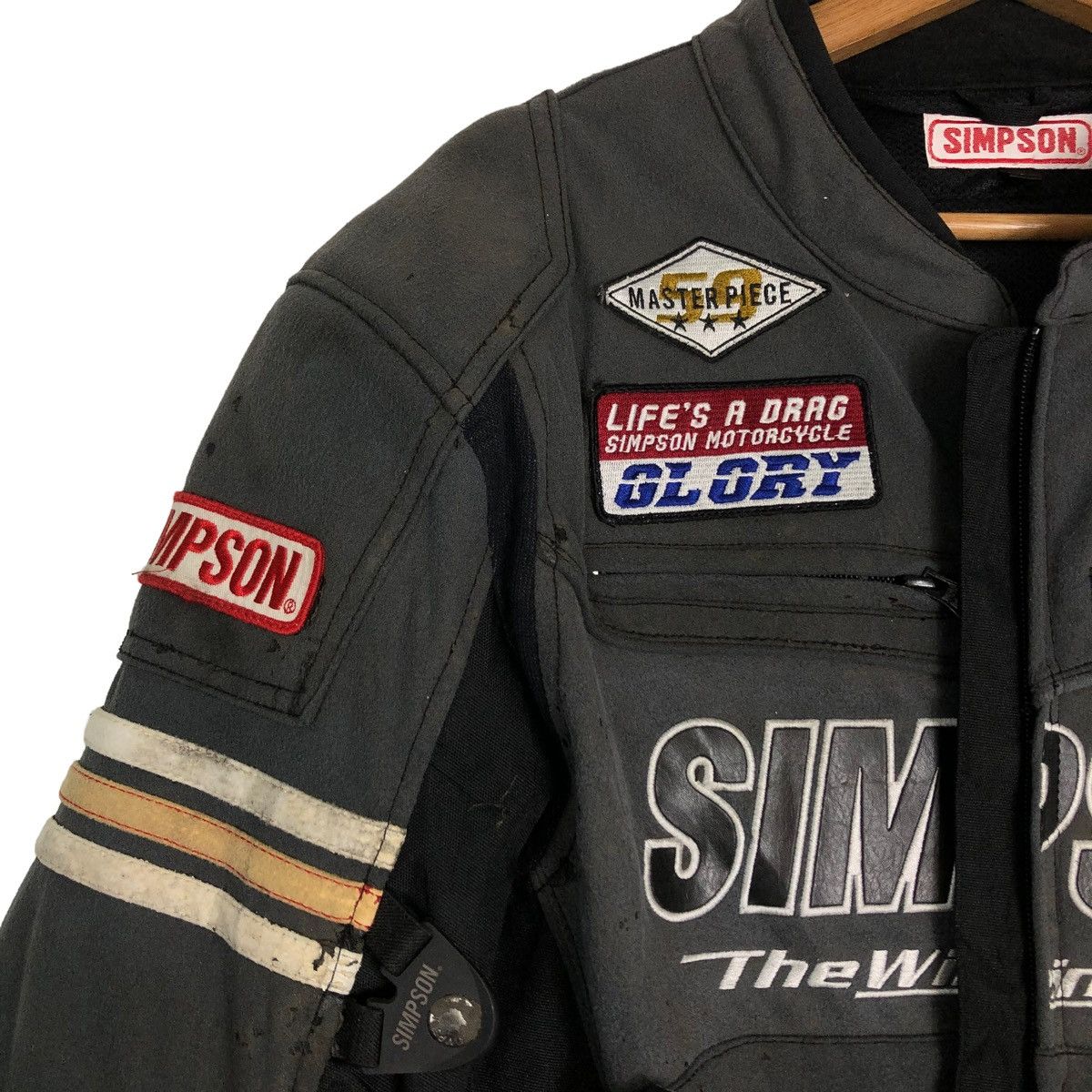 Hein Gericke 🔥VINTAGE DRAG RACING BIKER MOTORCROSS SIMPSON BIG LOGO Size US L / EU 52-54 / 3 - 15 Thumbnail