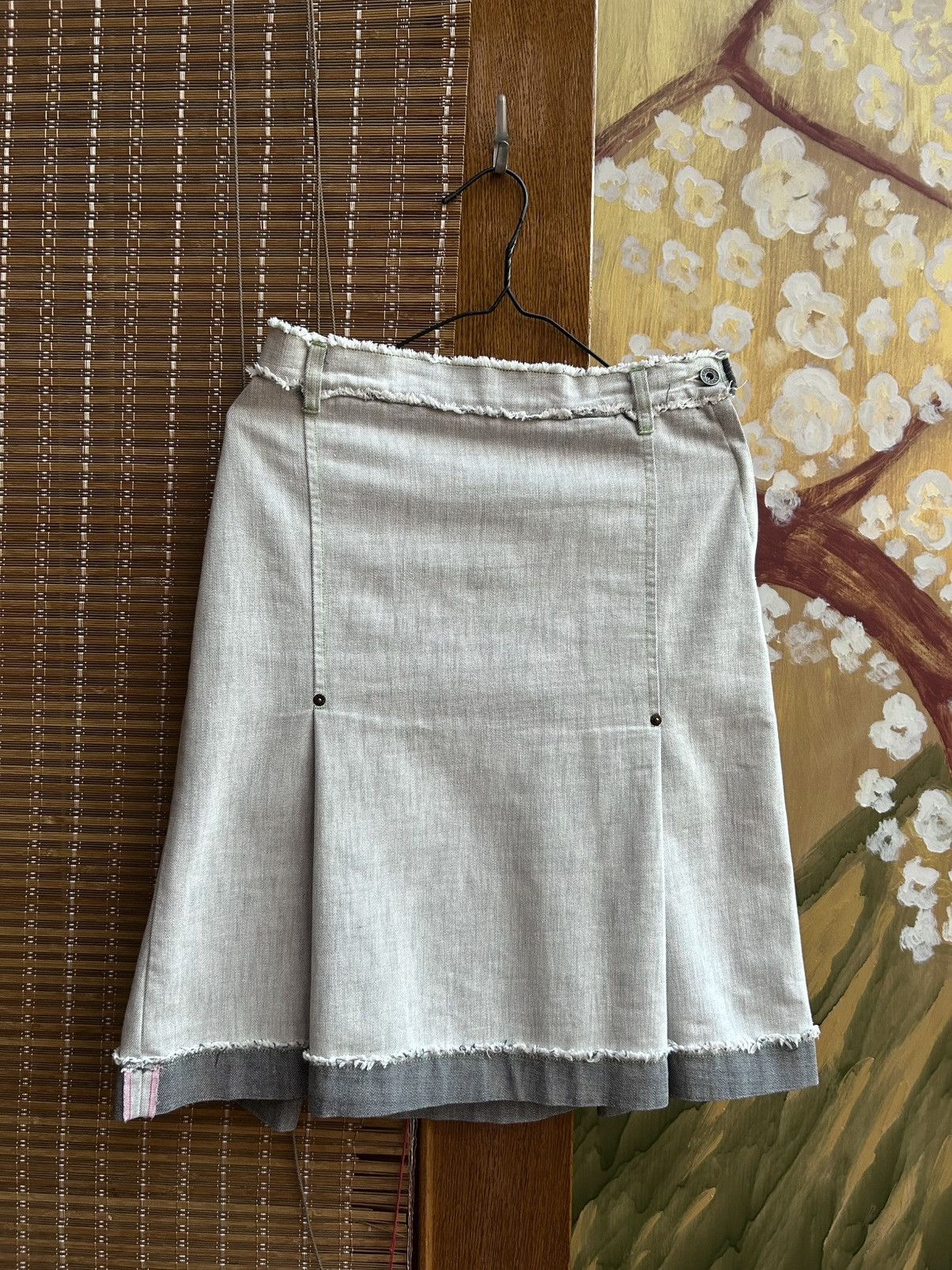 Paul Smith × Vintage 90s Paul Smith Denim Knee Lenght Pleated Skirt Size 42 Size 28" / US 6 / IT 42 - 1 Thumbnail