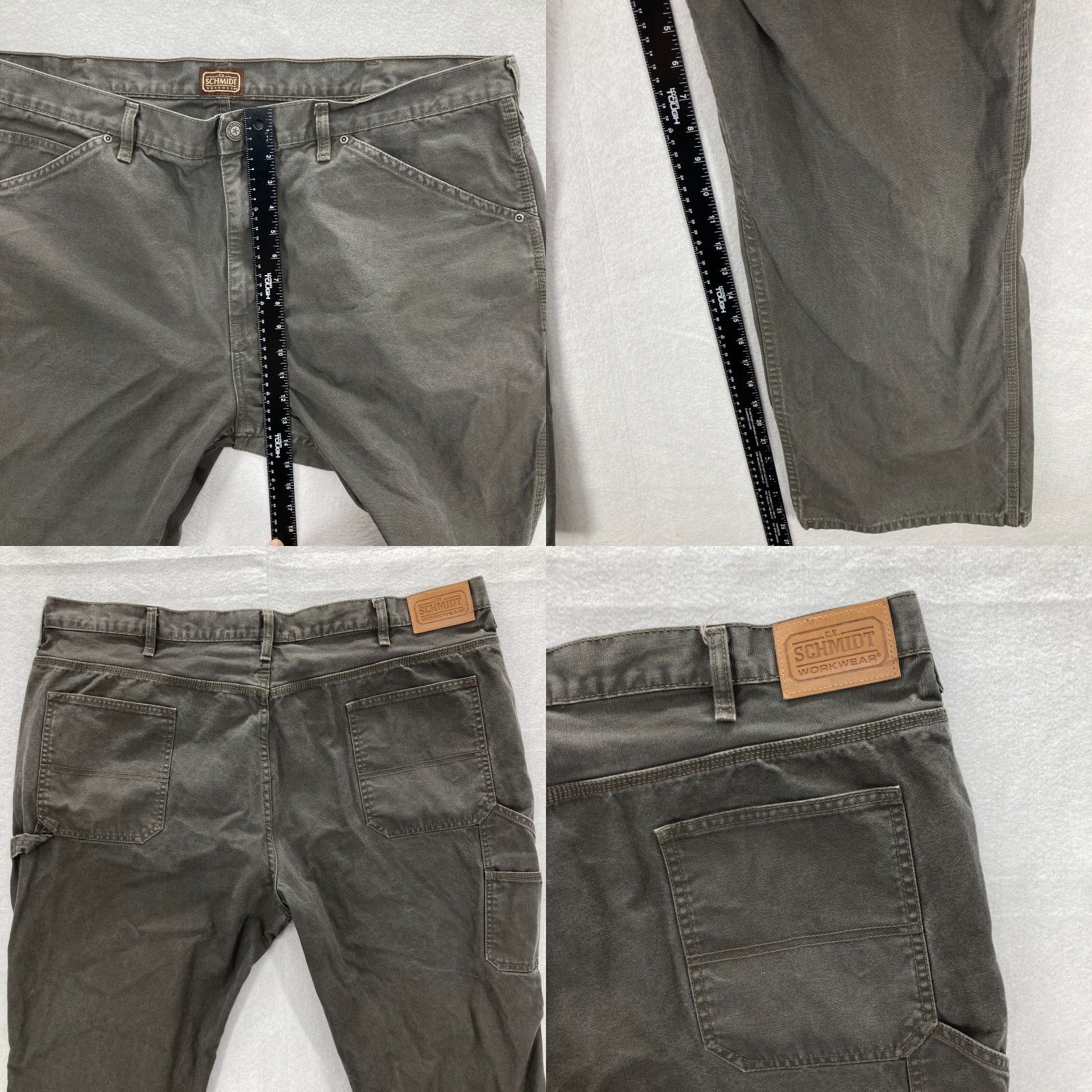 Vintage Schmidt Workwear Mens Size 46x30 Gray Denim Carpenter Jeans High Rise Bootcut Shirt/Jeans (Regular) Mens Size US 30 / EU 46 - 8 Thumbnail