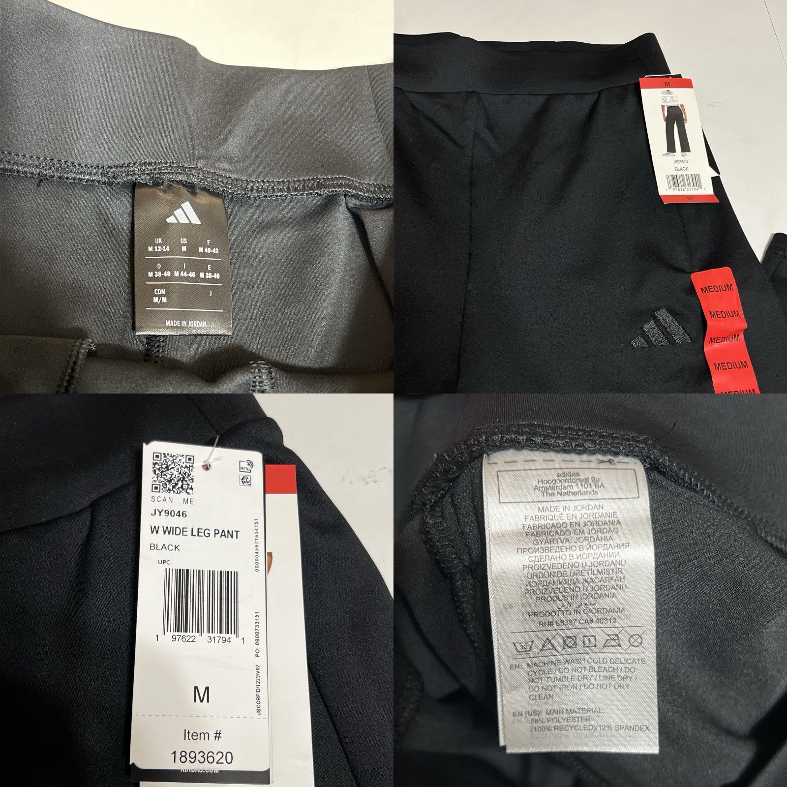 Adidas Adidas Women's Active Pants Black Medium NWT Wide Leg Pockets Relaxed Athletic Wear Pants Size 32" / US 10 / IT 46 - 8 Thumbnail