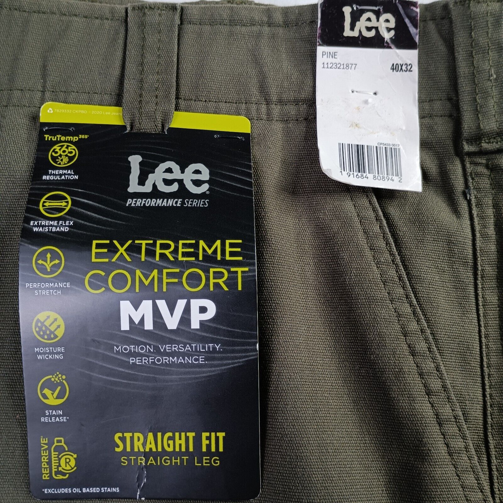 Lee Lee Extreme Comfort Cargo Pants Mens 40x32 Pine Straight Fit Size US 40 / EU 56 - 2 Thumbnail