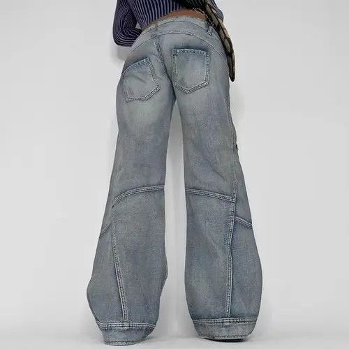 Designer × Japanese Brand × Vintage Retro washed distressed irregular pocket cargo jeans Size 28" / US 6 / IT 42 - 2 Thumbnail