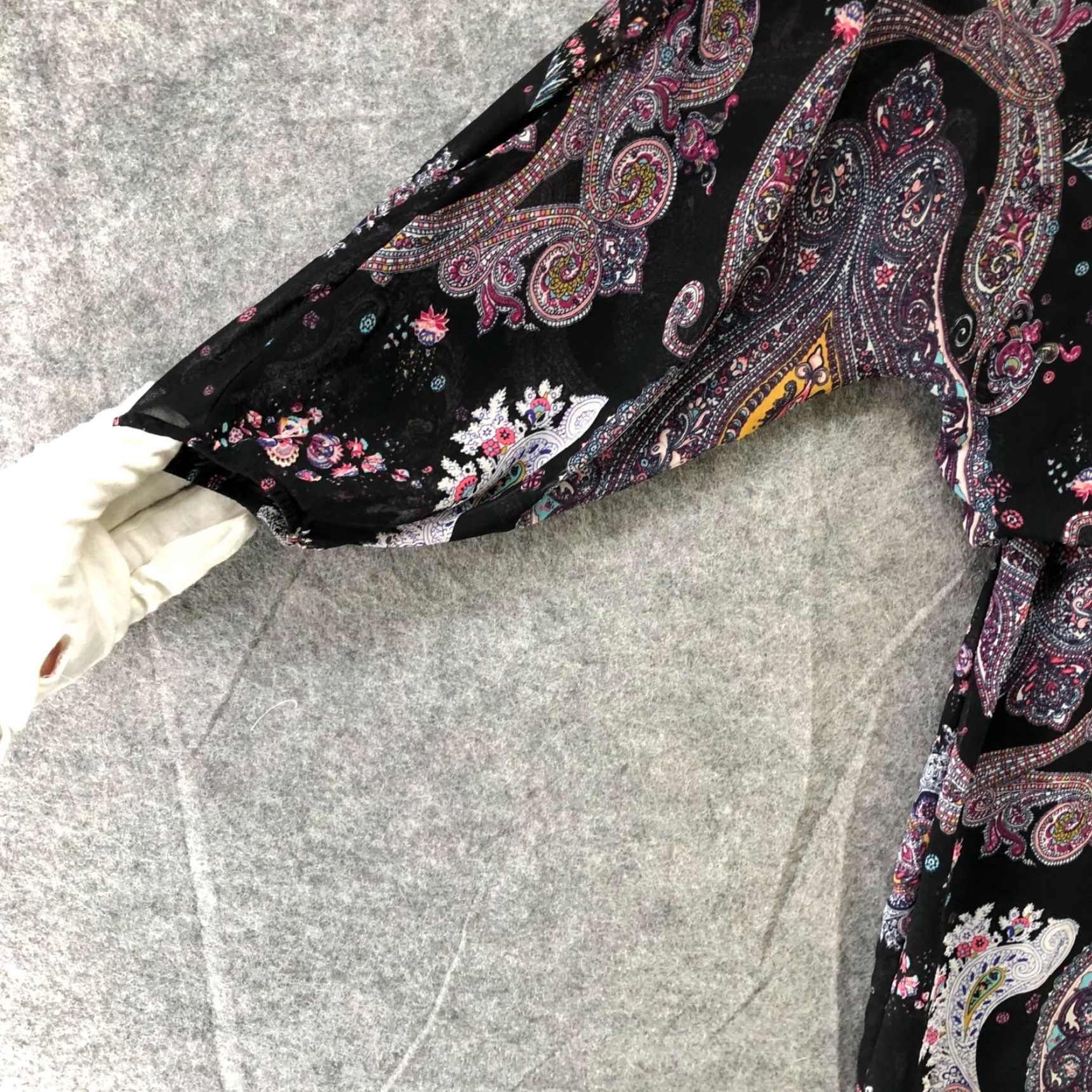 Express VINTAGE Express Purple Paisley Blouson Dress XS Chiffon 3/4 Sleeve Crew Neck Short Dress Womens Express" Size XS / US 0-2 / IT 36-38 - 6 Thumbnail