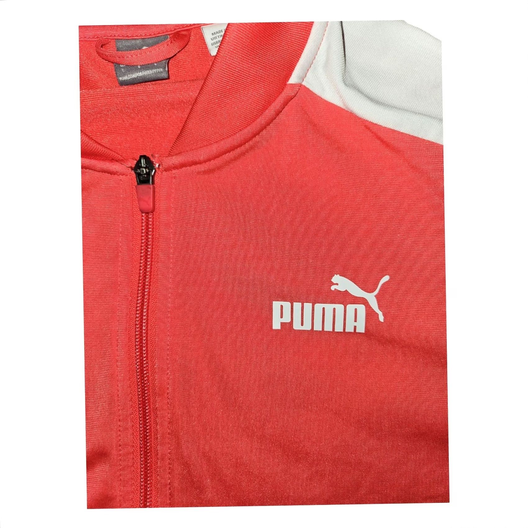 Puma PUMA Full Zip Jacket Women's L Pink White Pockets Stretch Activewear Running Gym & Training Track Jacket Size L / US 10 / IT 46 - 5 Thumbnail