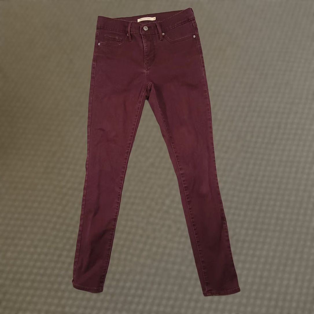 Levi's Levi's 311 Jeans Women's Size 26 Burgundy Mid-Rise Shaping Skinny Denim Size 26" / US 2 / IT 38 - 1 Thumbnail
