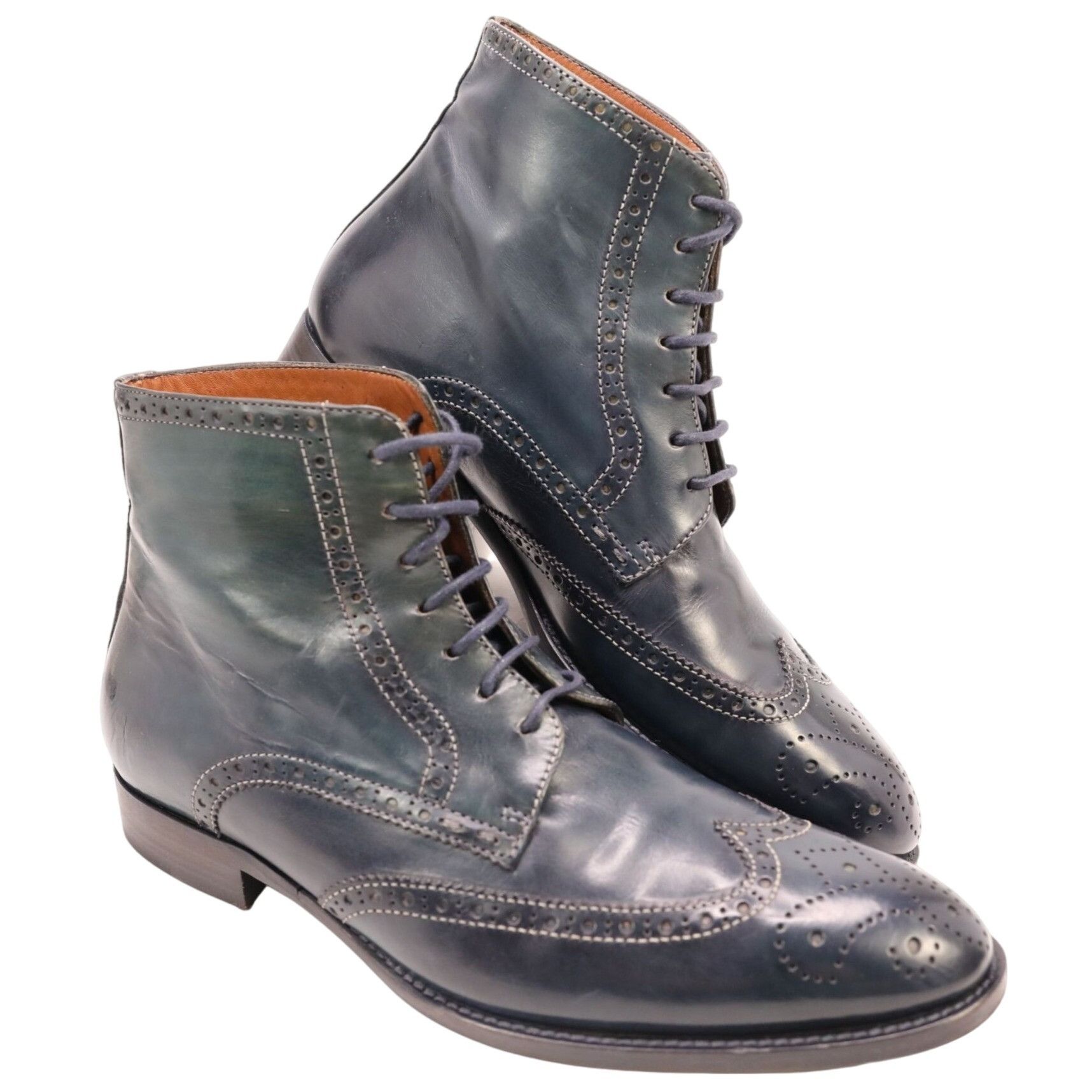 NAVYBOOT Navyboot Italy Navy Blue Leather Wingtip Chukka Boots Men 7 Size US 7 / EU 40 - 5 Thumbnail