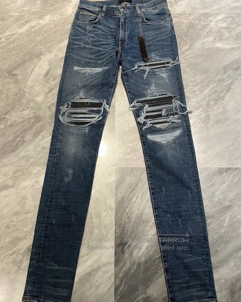 Amiri Size 31 Blue denim jacketed jeans
