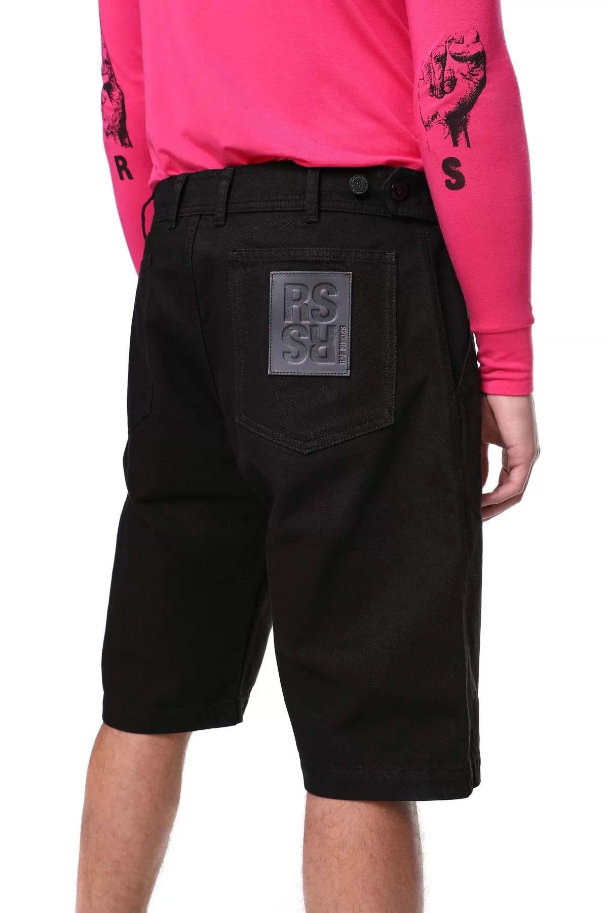 Raf Simons Raf Simons 23ss Black Denim Leather Patch Shorts Size US 32 / EU 48 - 1 Thumbnail