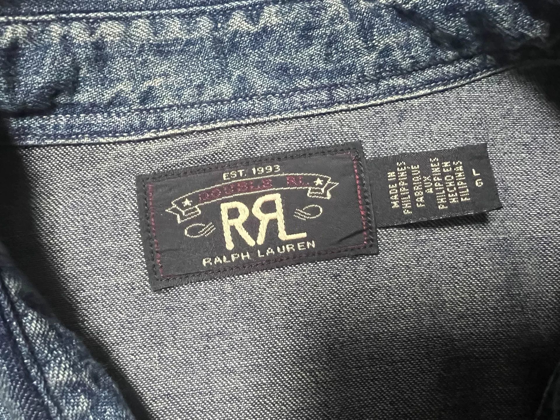 RRL Ralph Lauren denim long sleeve western shirt Size US M / EU 48-50 / 2 - 3 Thumbnail