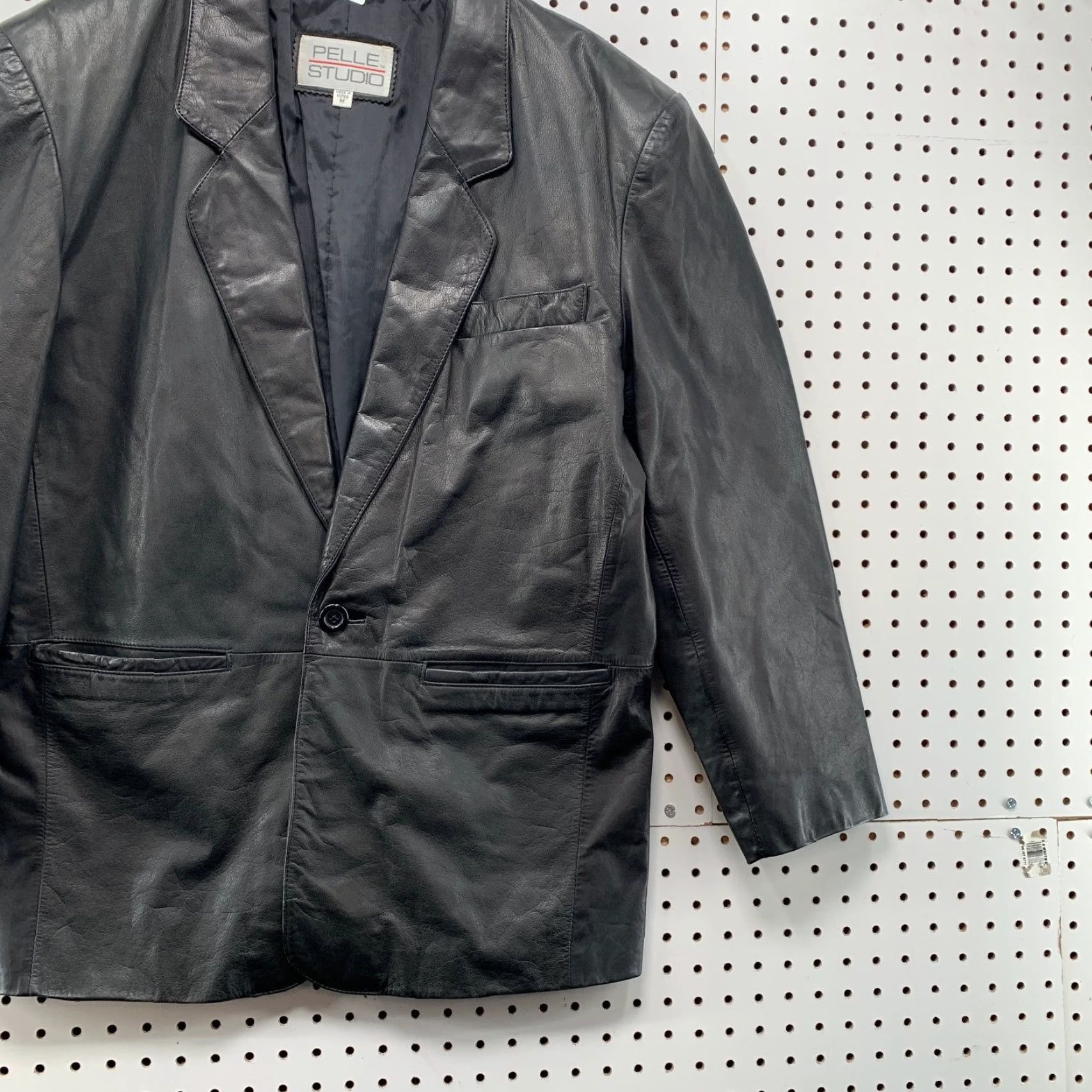 Vintage VINTAGE Pelle Studio Blazer Jacket Womens Medium Black One Button Business Size M / US 6-8 / IT 42-44 - 4 Thumbnail
