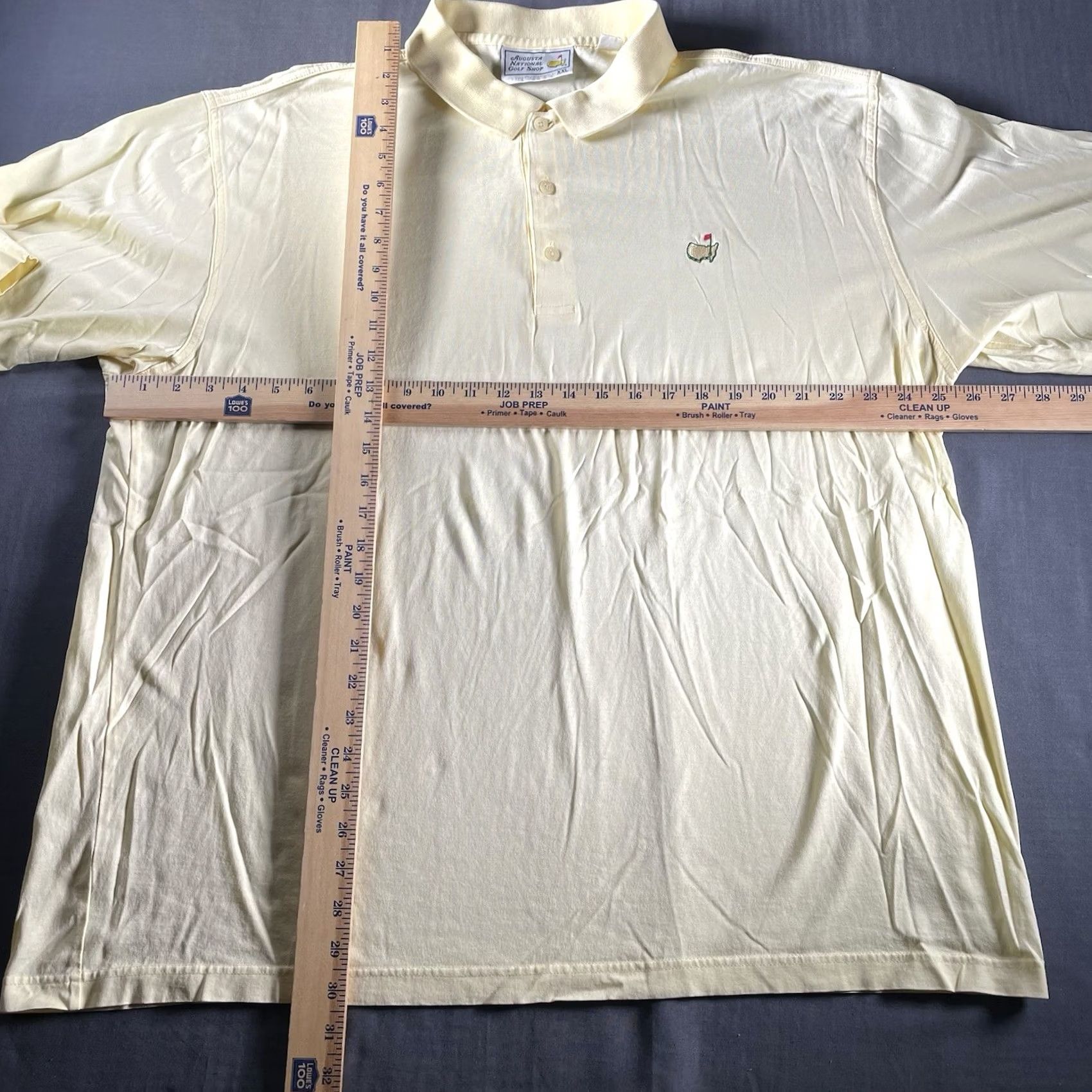 Vintage Masters Polo Shirt 2XL Yellow Mens Short Sleeve Golf USGA Augusta National Logo Classic Sports Size US XXL / EU 58 / 5 - 7 Thumbnail