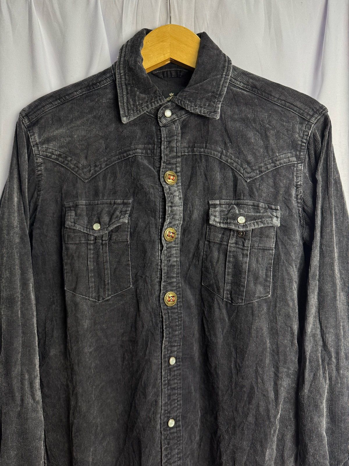 Tornado Mart Semanticdesign Corduroy Long Shirt Black Faded Size US M / EU 48-50 / 2 - 2 Thumbnail