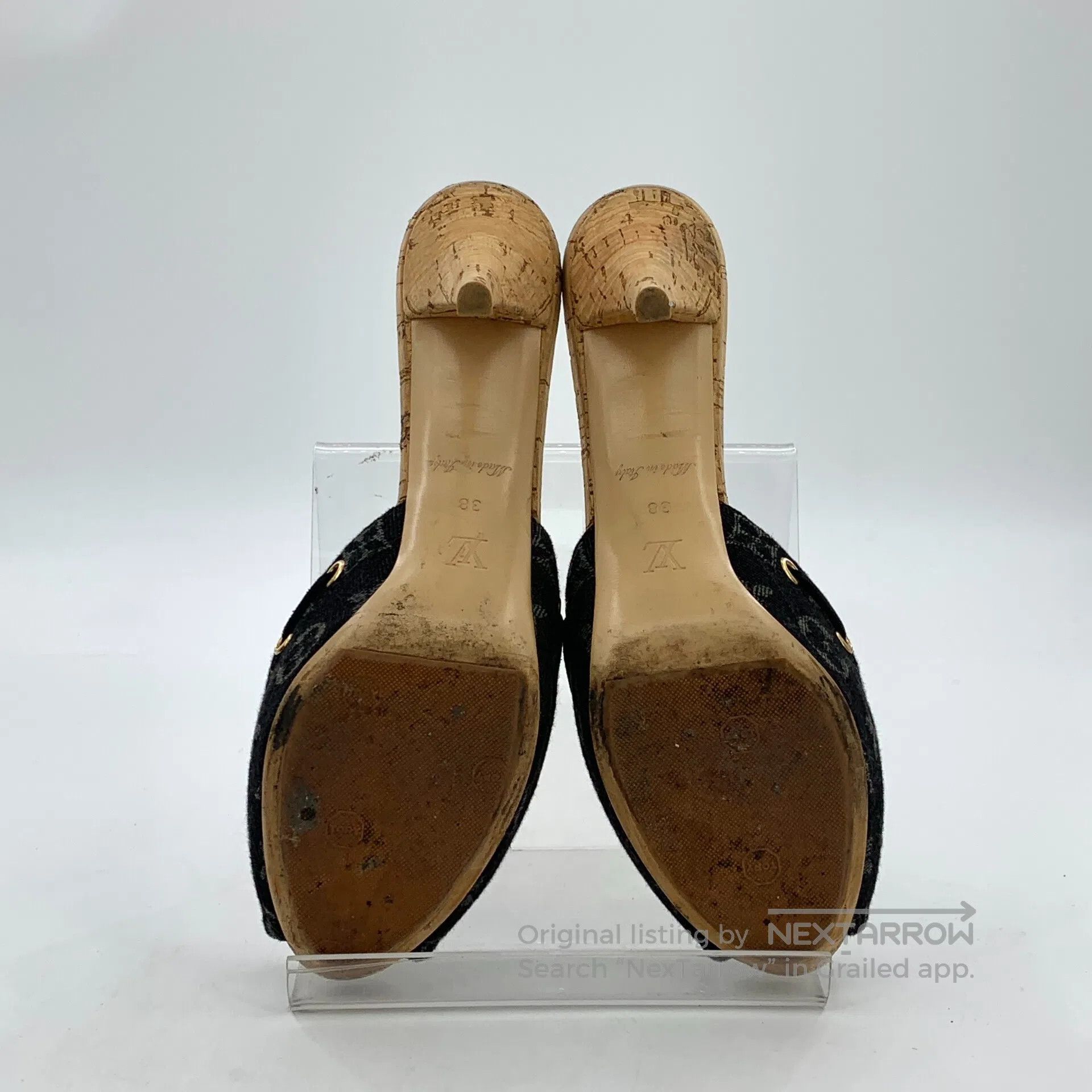 Louis Vuitton Louis Vuitton Black Monogram Print Ankle Strap High Heel M Size US 7.5 / IT 37.5 - 5 Thumbnail